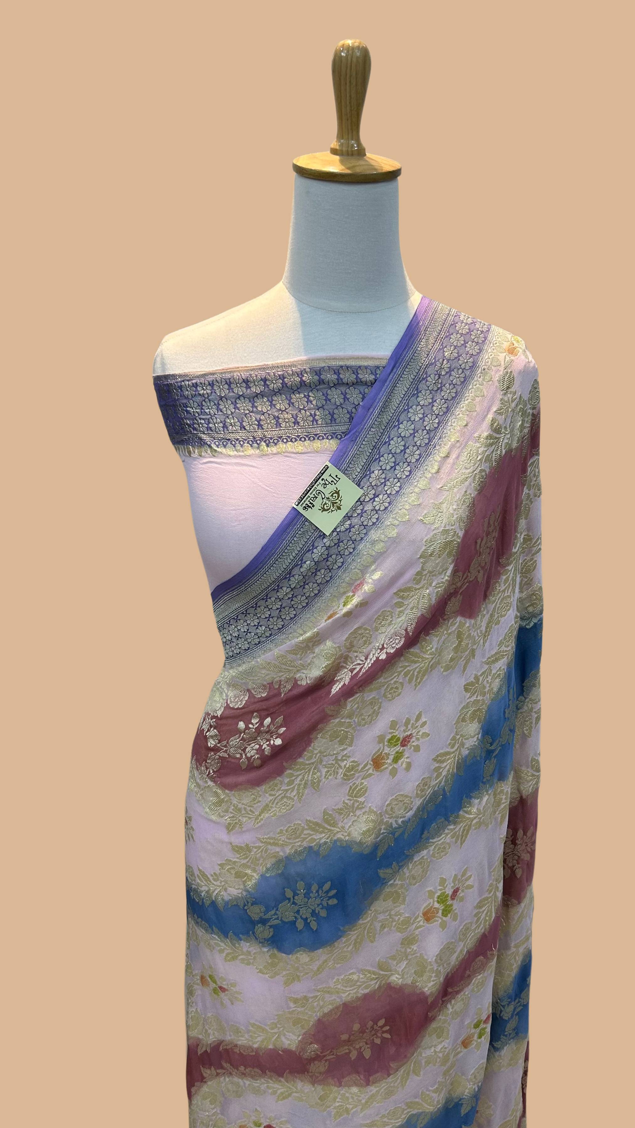 Khaddi Georgette Handloom Banarasi Saree