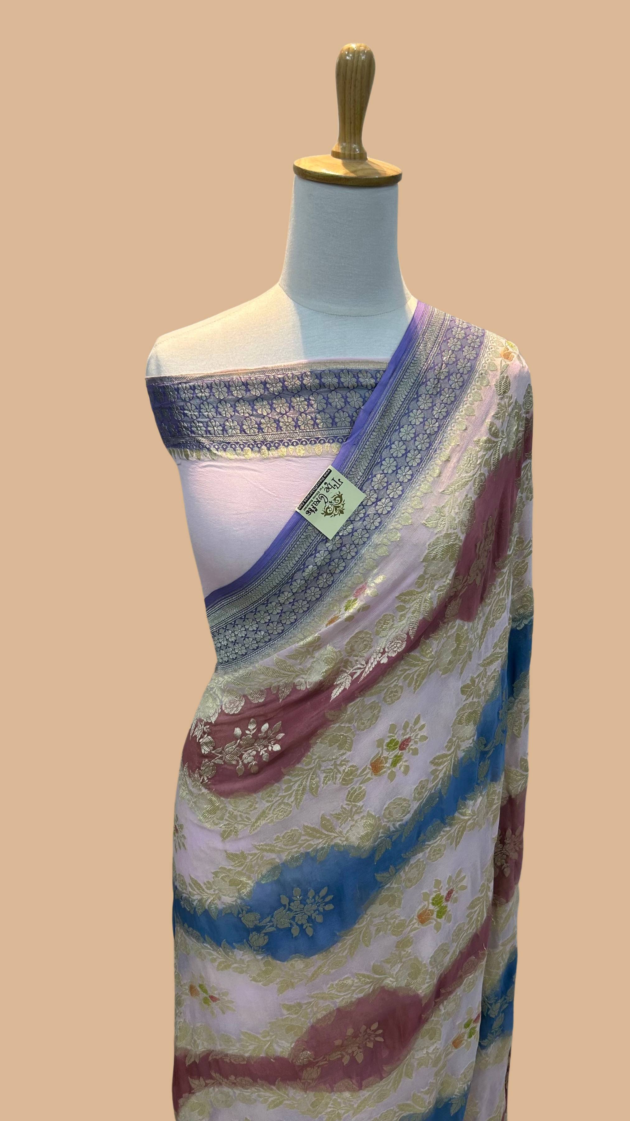 Khaddi Georgette Handloom Banarasi Saree