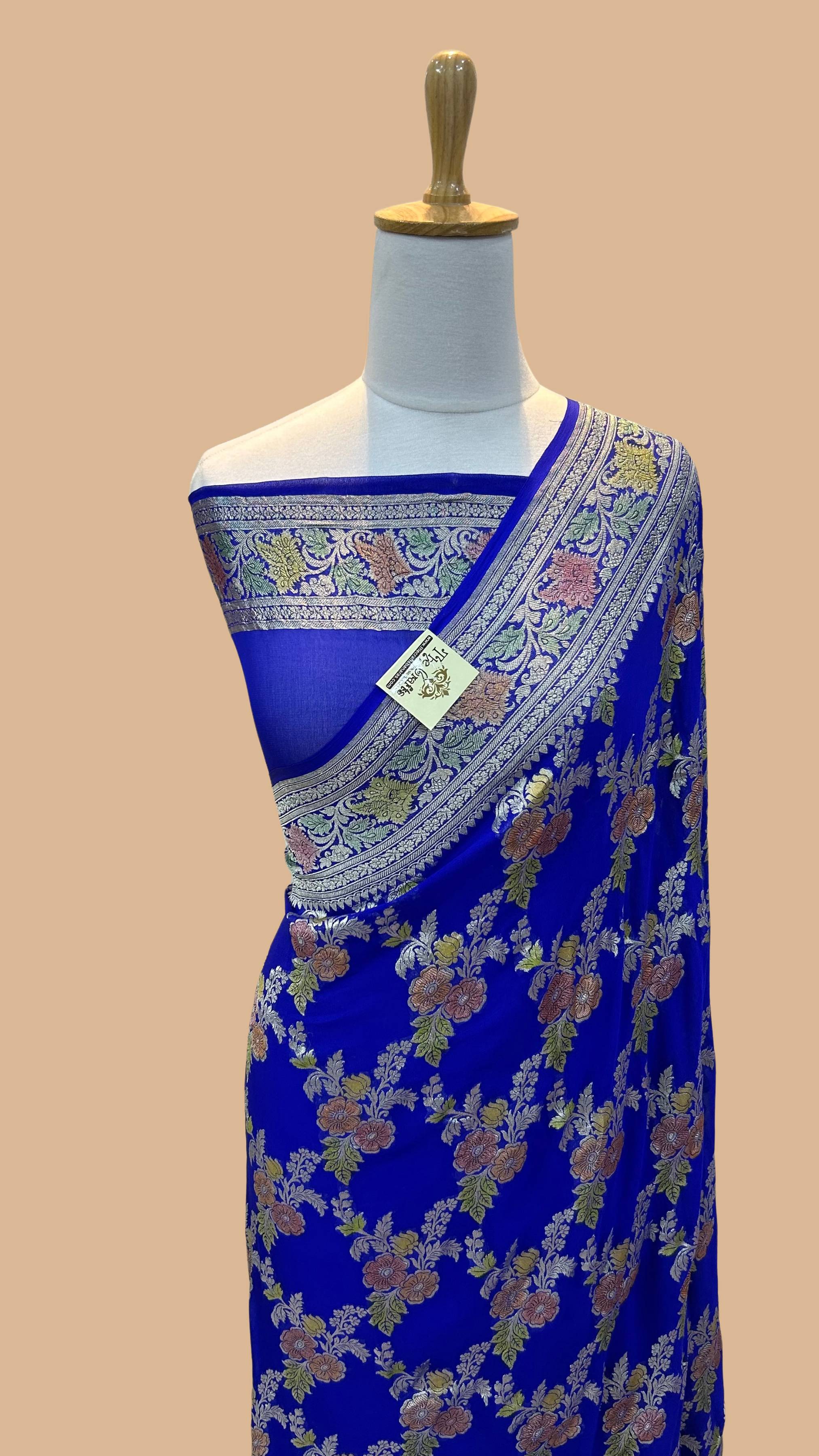 Khaddi Georgette Handloom Banarasi Saree