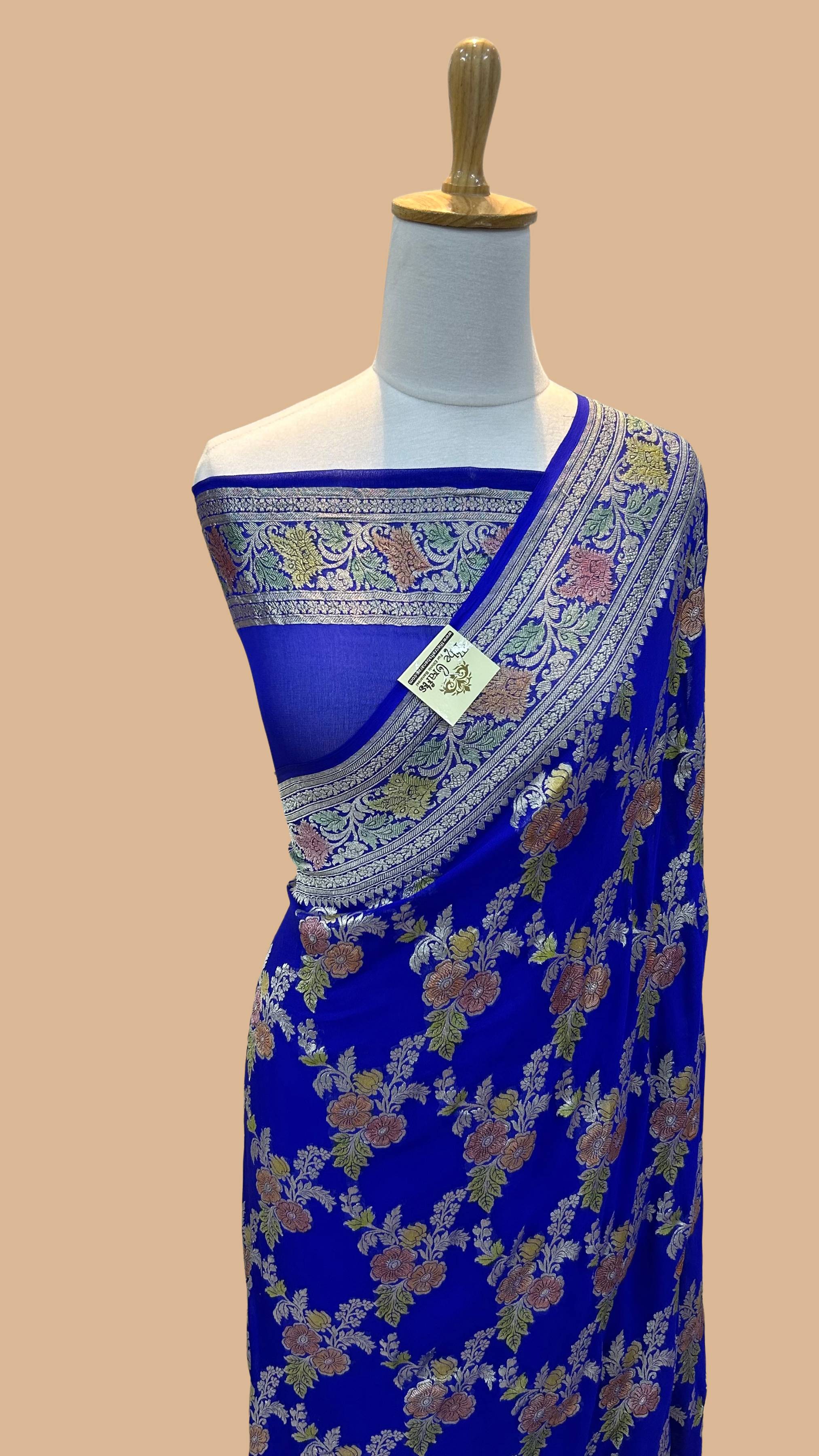 Khaddi Georgette Handloom Banarasi Saree