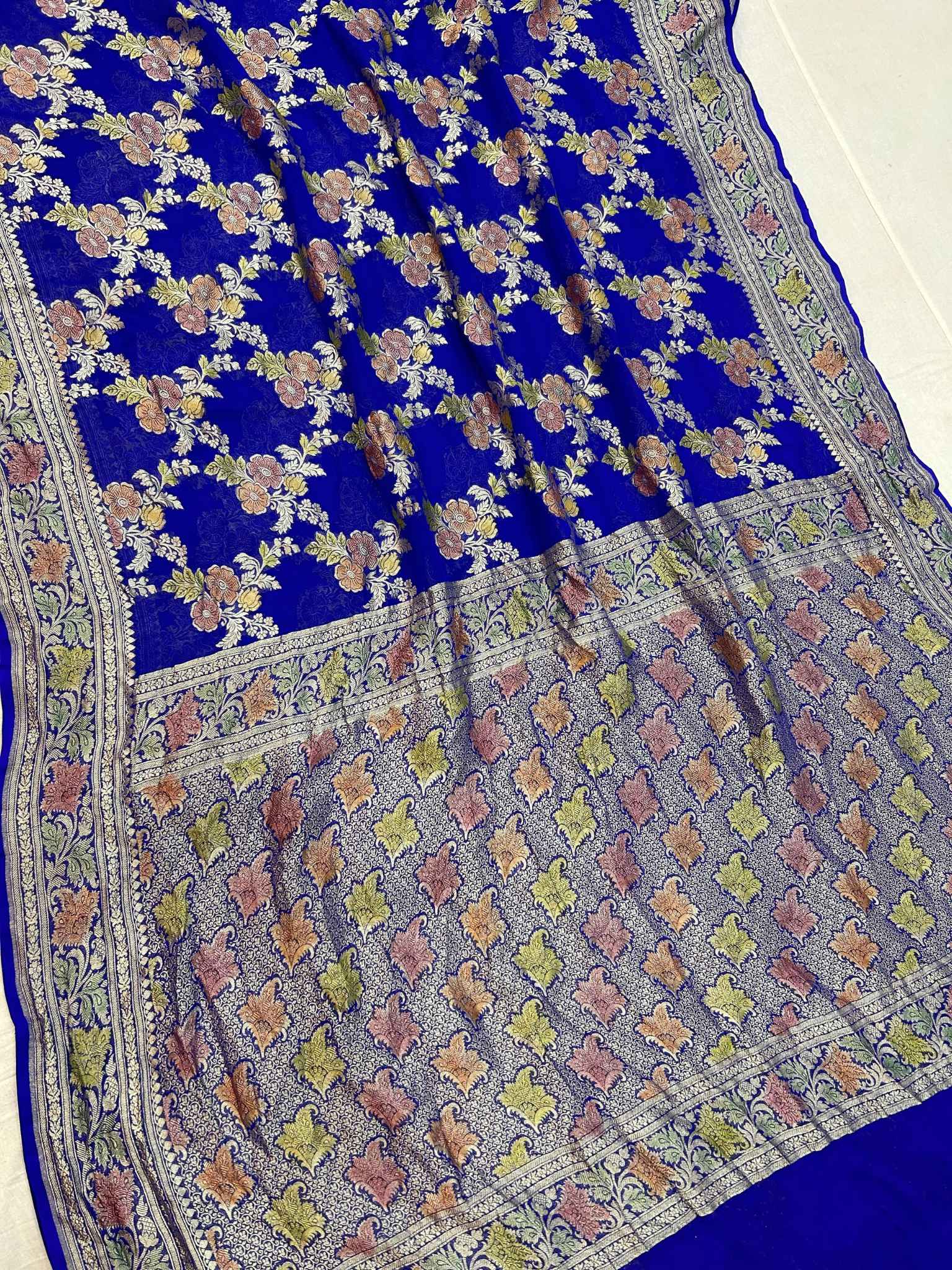 Khaddi Georgette Handloom Banarasi Saree