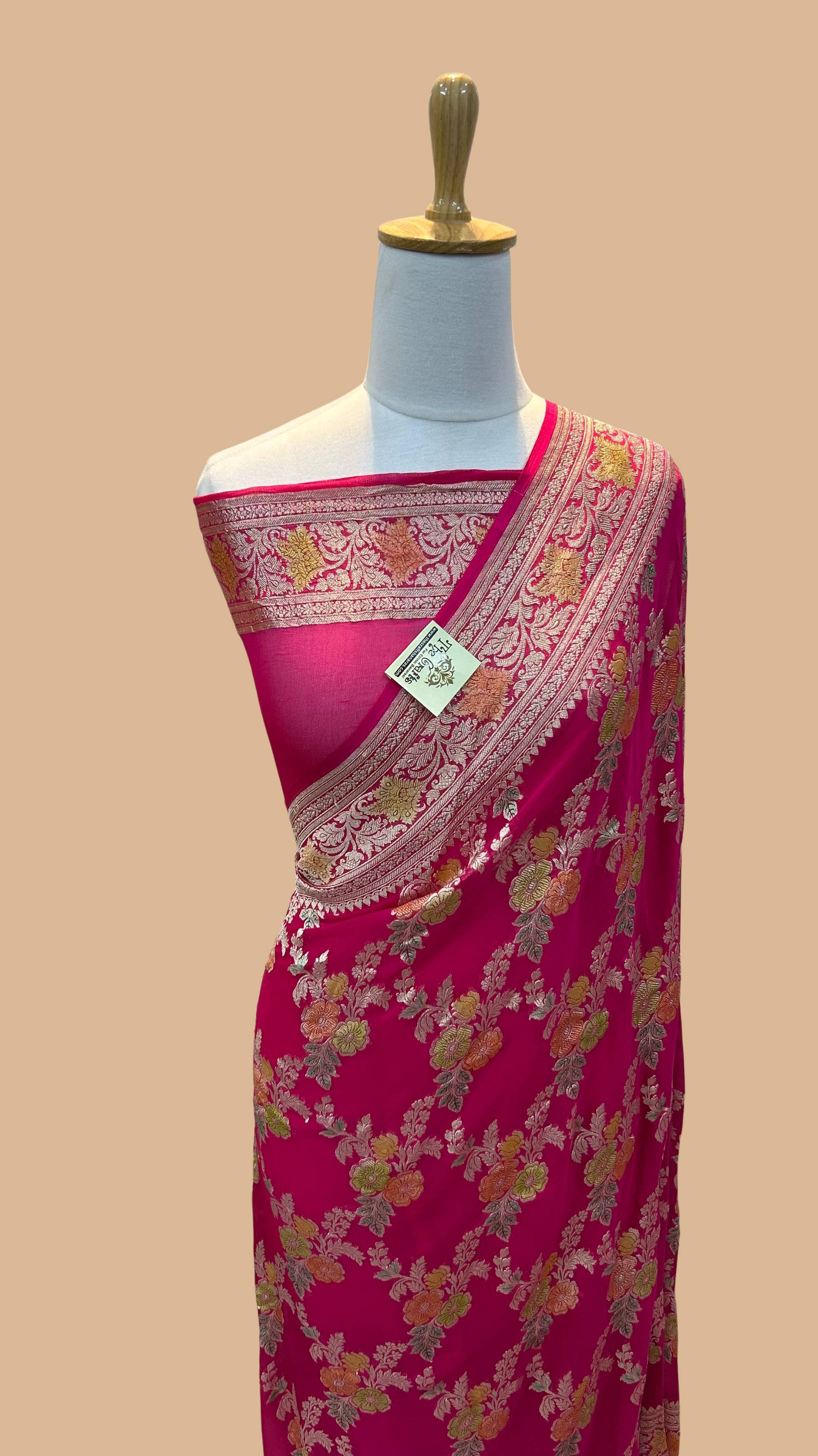 Khaddi Georgette Handloom Banarasi Saree