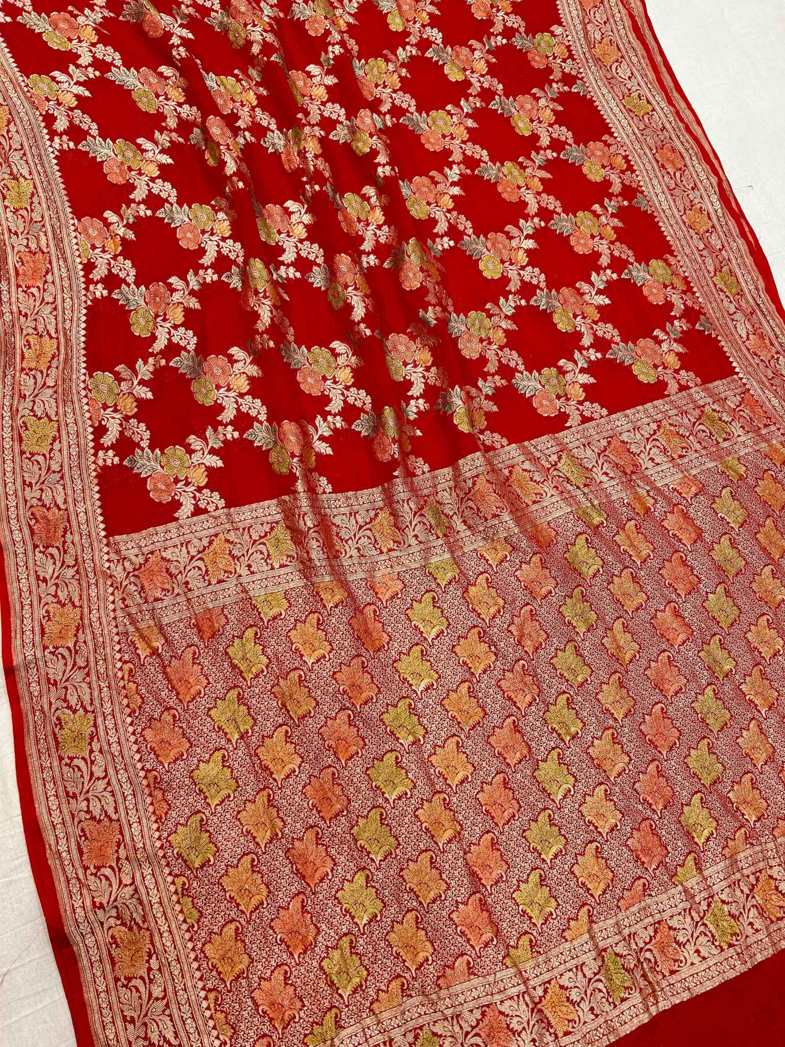 Khaddi Georgette Handloom Banarasi Saree