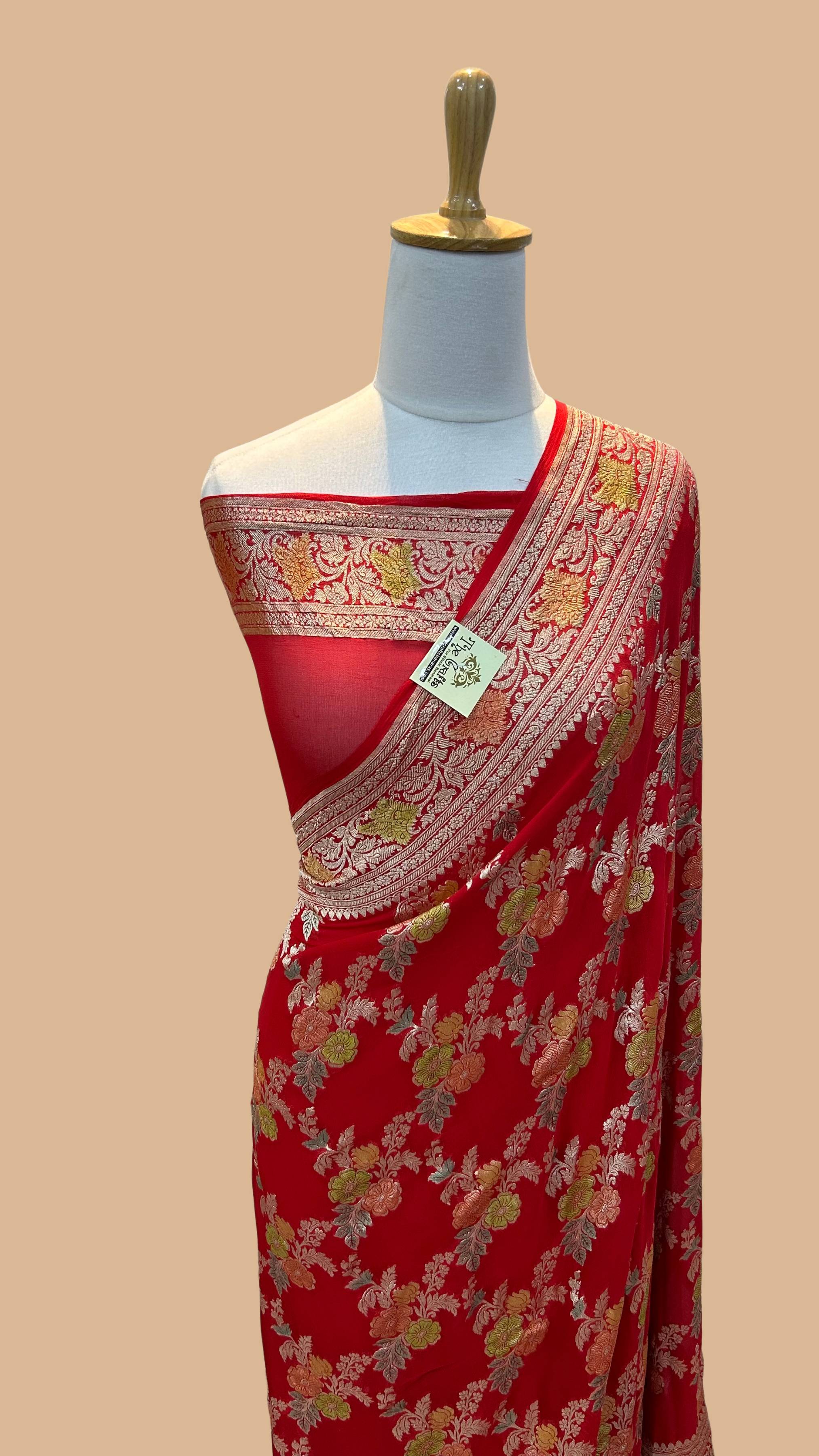 Khaddi Georgette Handloom Banarasi Saree