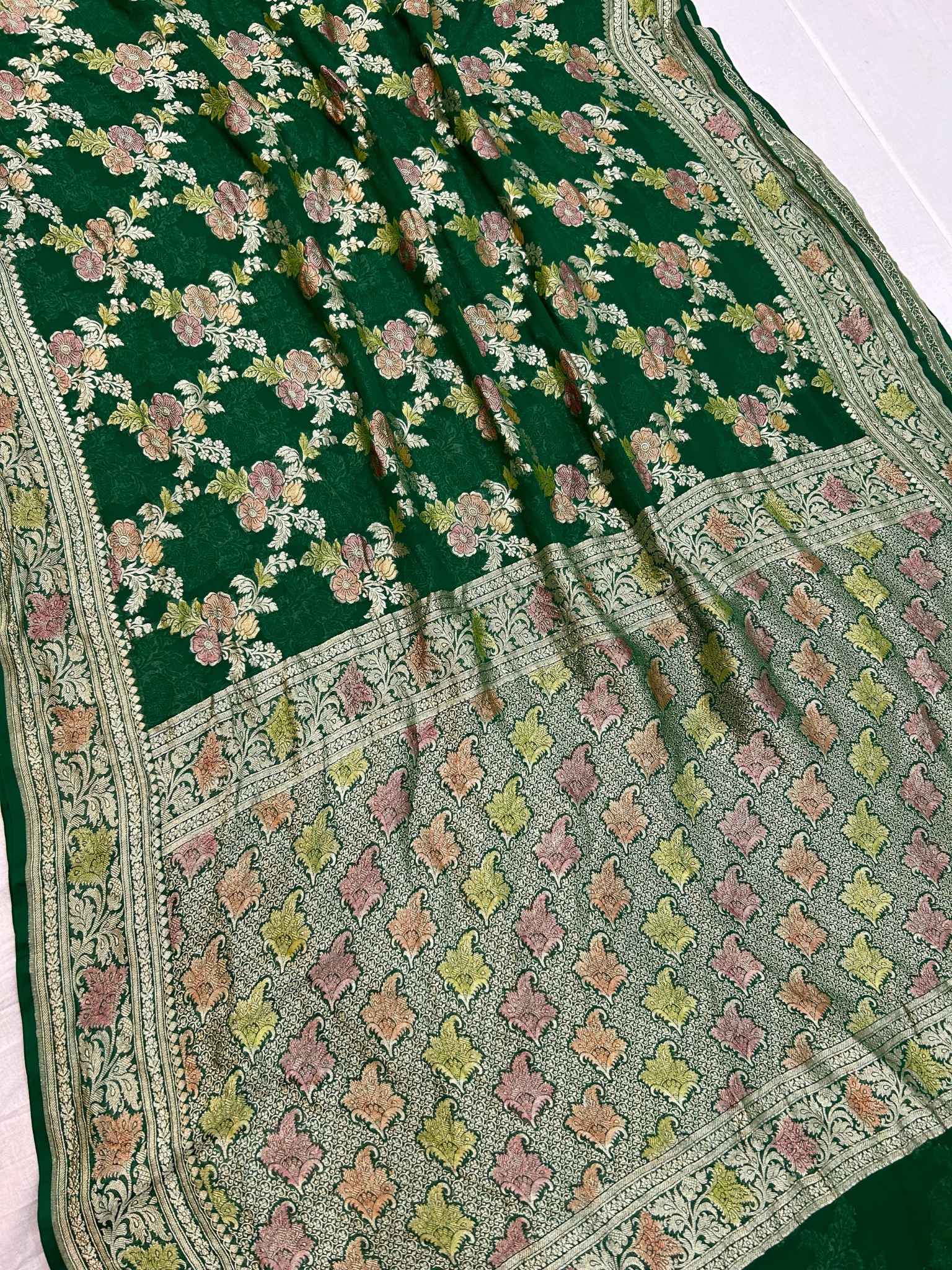 Khaddi Georgette Handloom Banarasi Saree