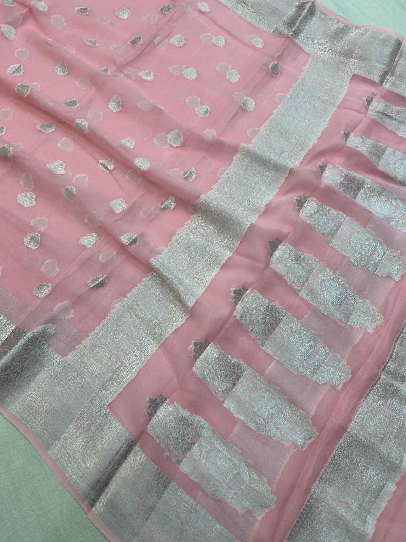 Pure Khaddi Chiffon Banarasi Saree