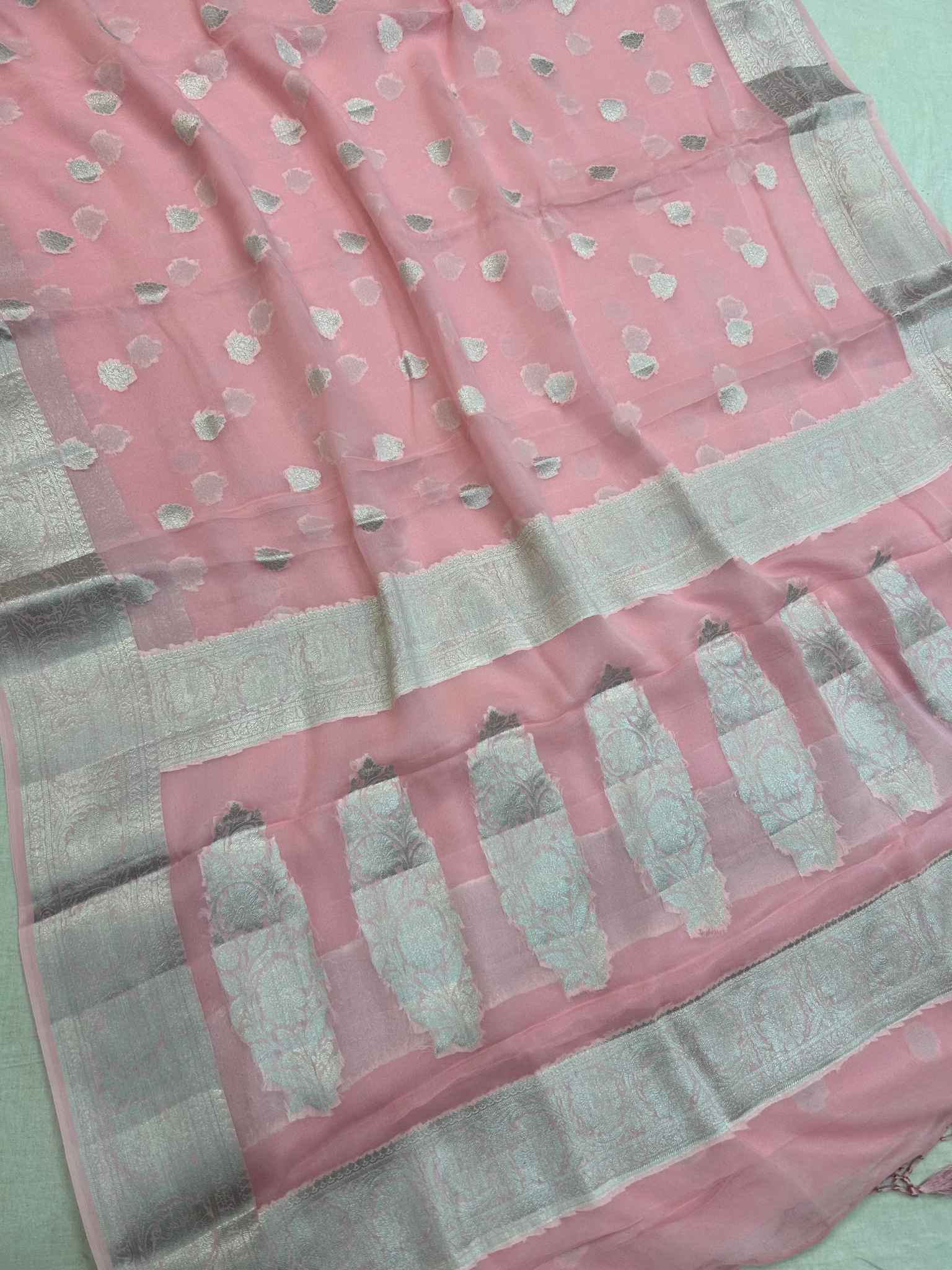 Pure Khaddi Chiffon Banarasi Saree