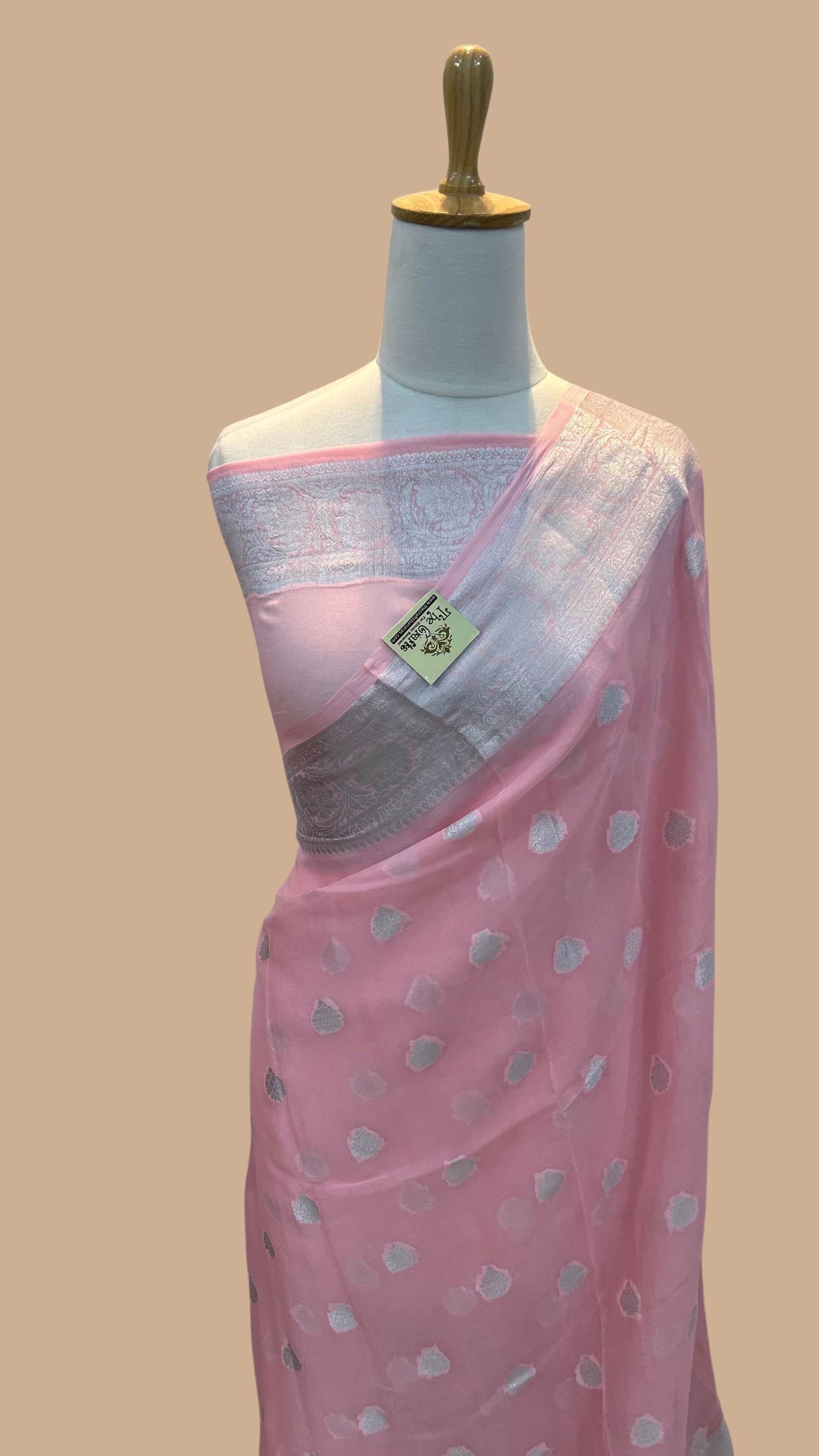 Pure Khaddi Chiffon Banarasi Saree