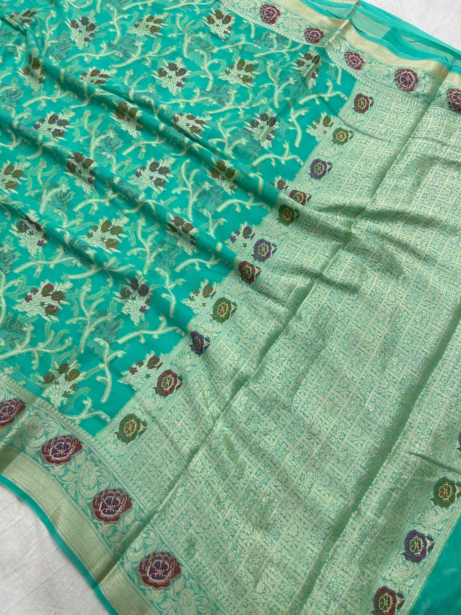 Pure Khaddi Chiffon Banarasi Saree