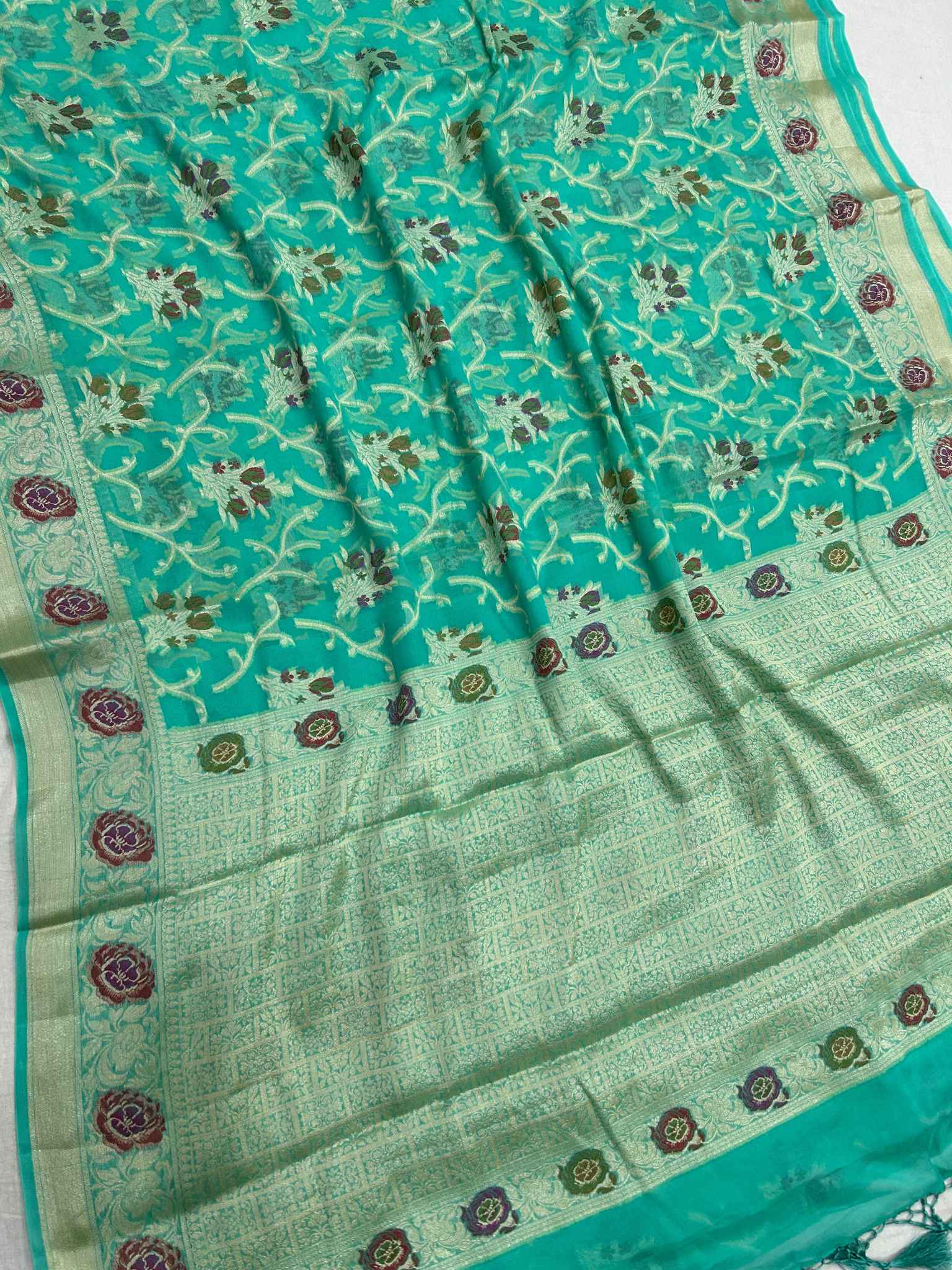 Pure Khaddi Chiffon Banarasi Saree