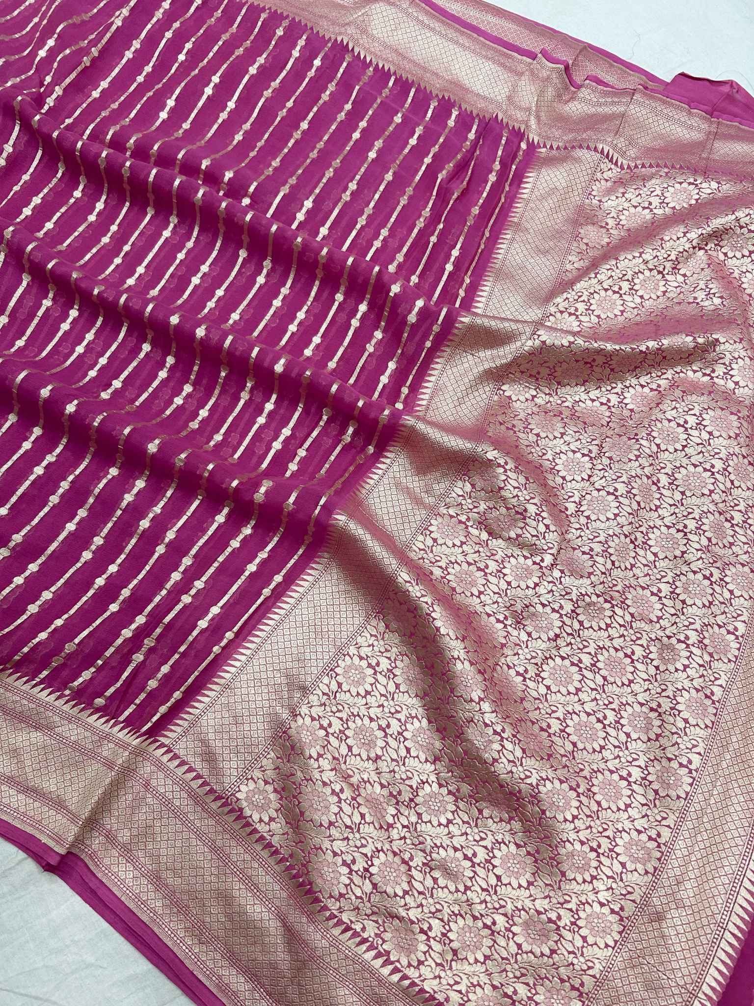 Khaddi Georgette Banarasi Saree - Water Zari