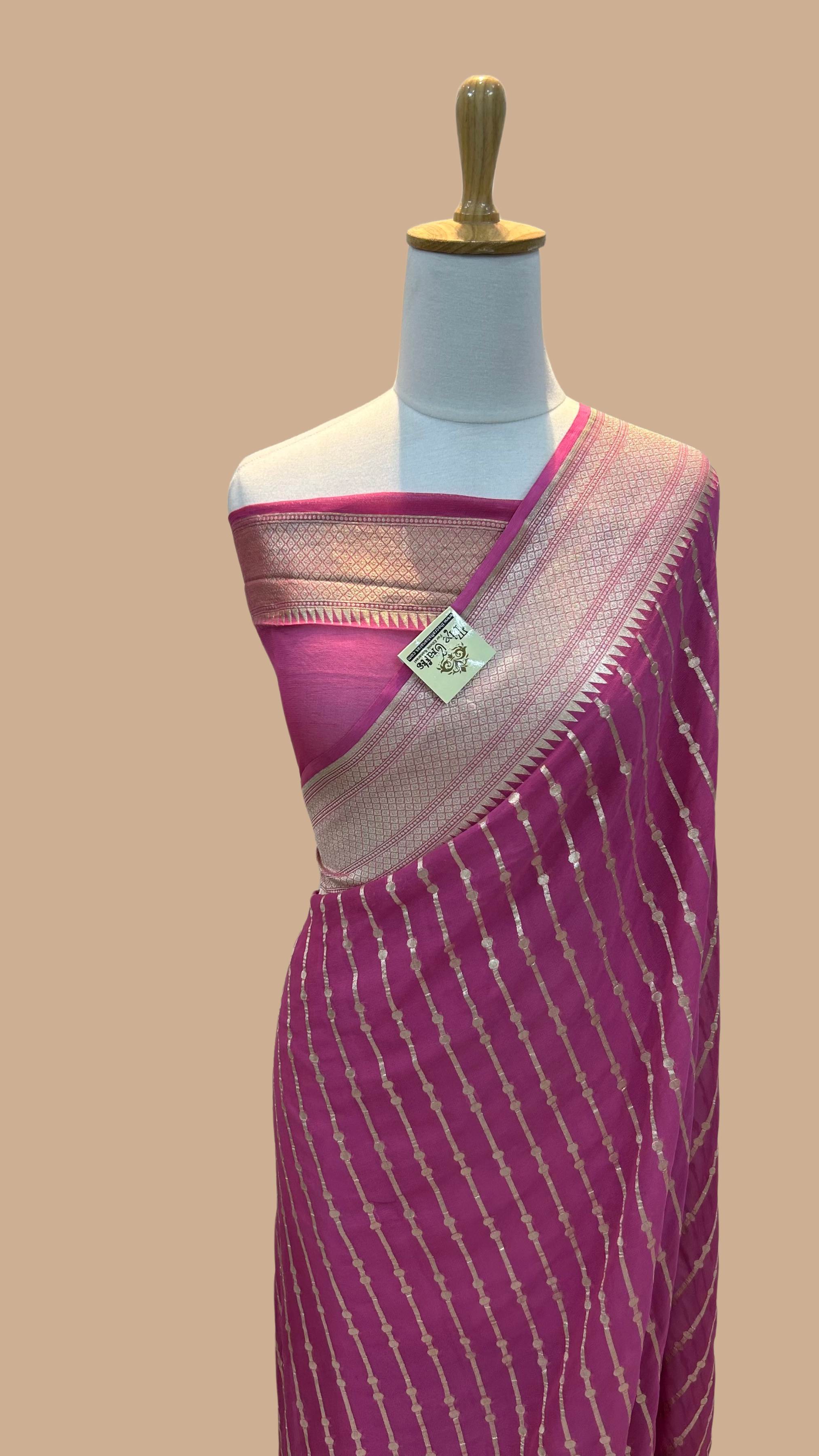 Khaddi Georgette Banarasi Saree - Water Zari