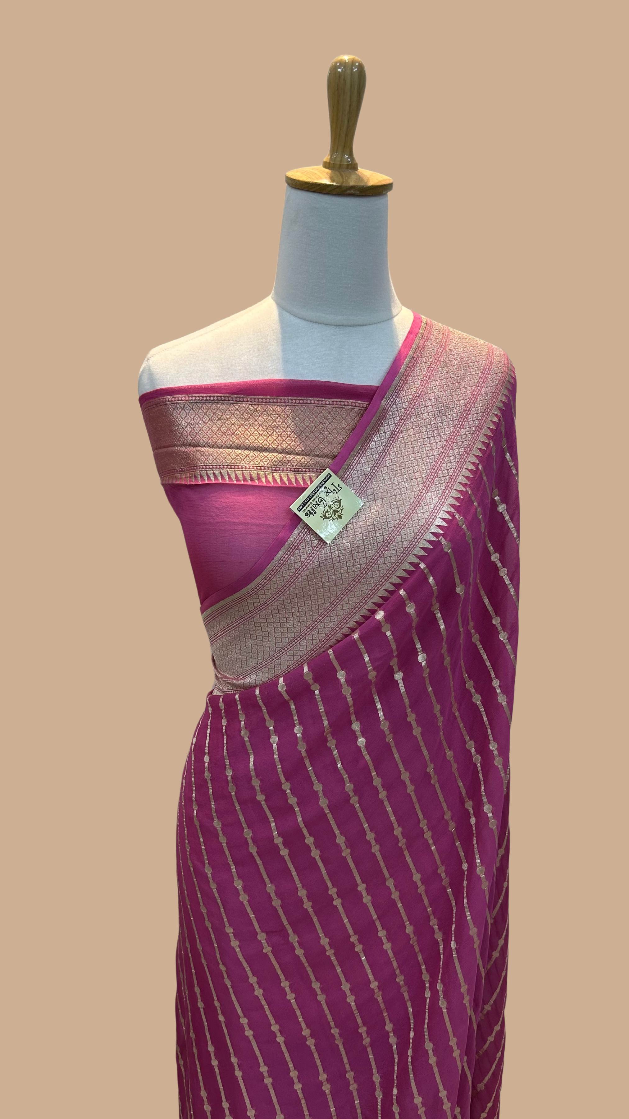 Khaddi Georgette Banarasi Saree - Water Zari