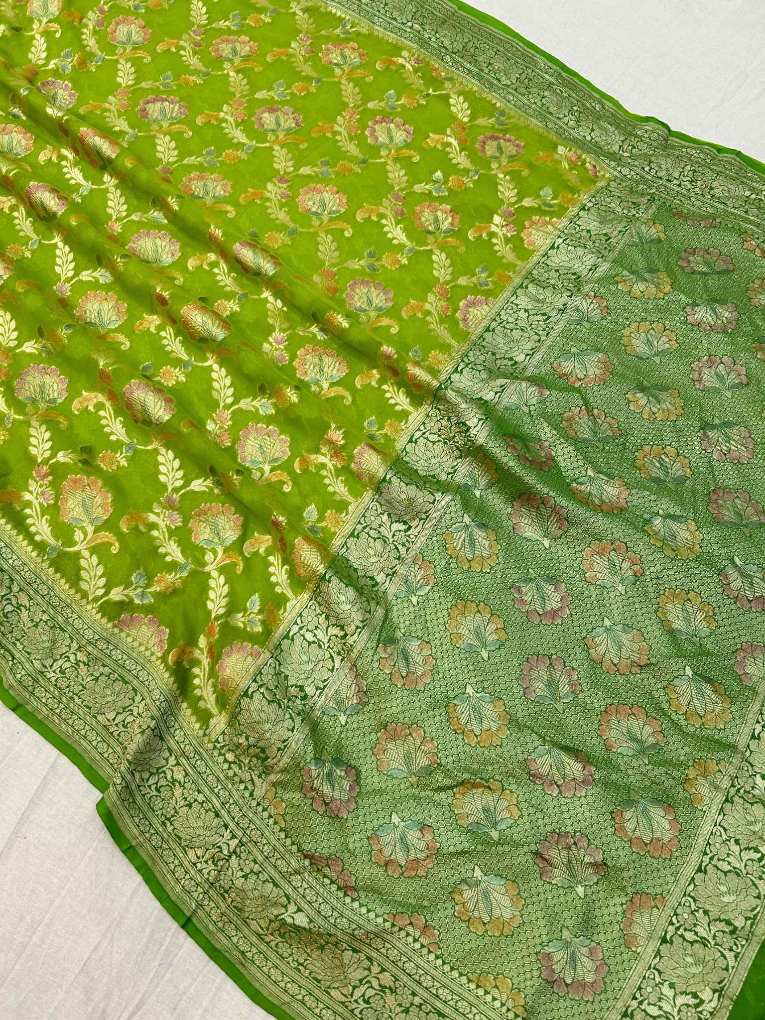 Khaddi Georgette Handloom Banarasi Saree