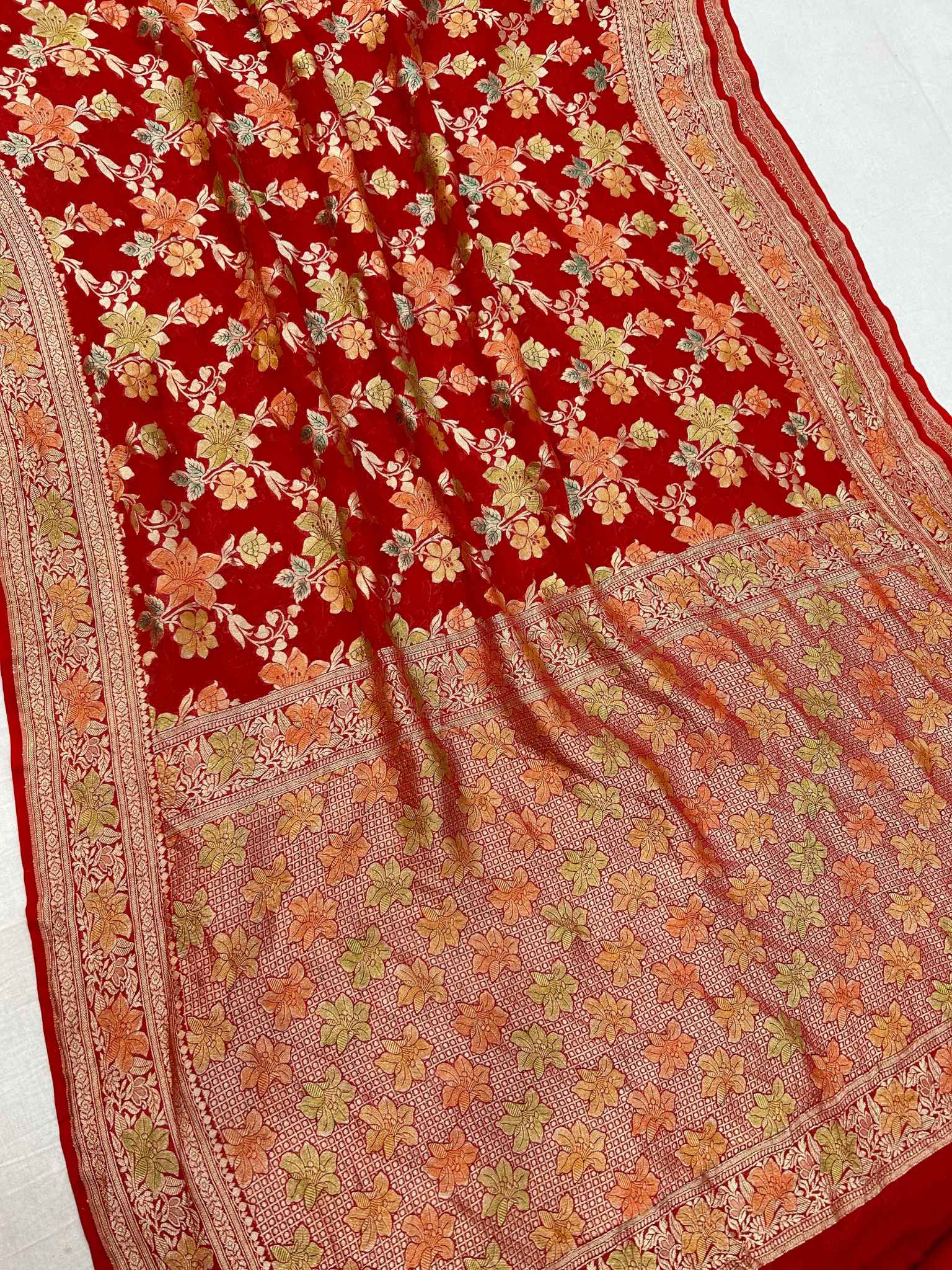 Khaddi Georgette Handloom Banarasi Saree