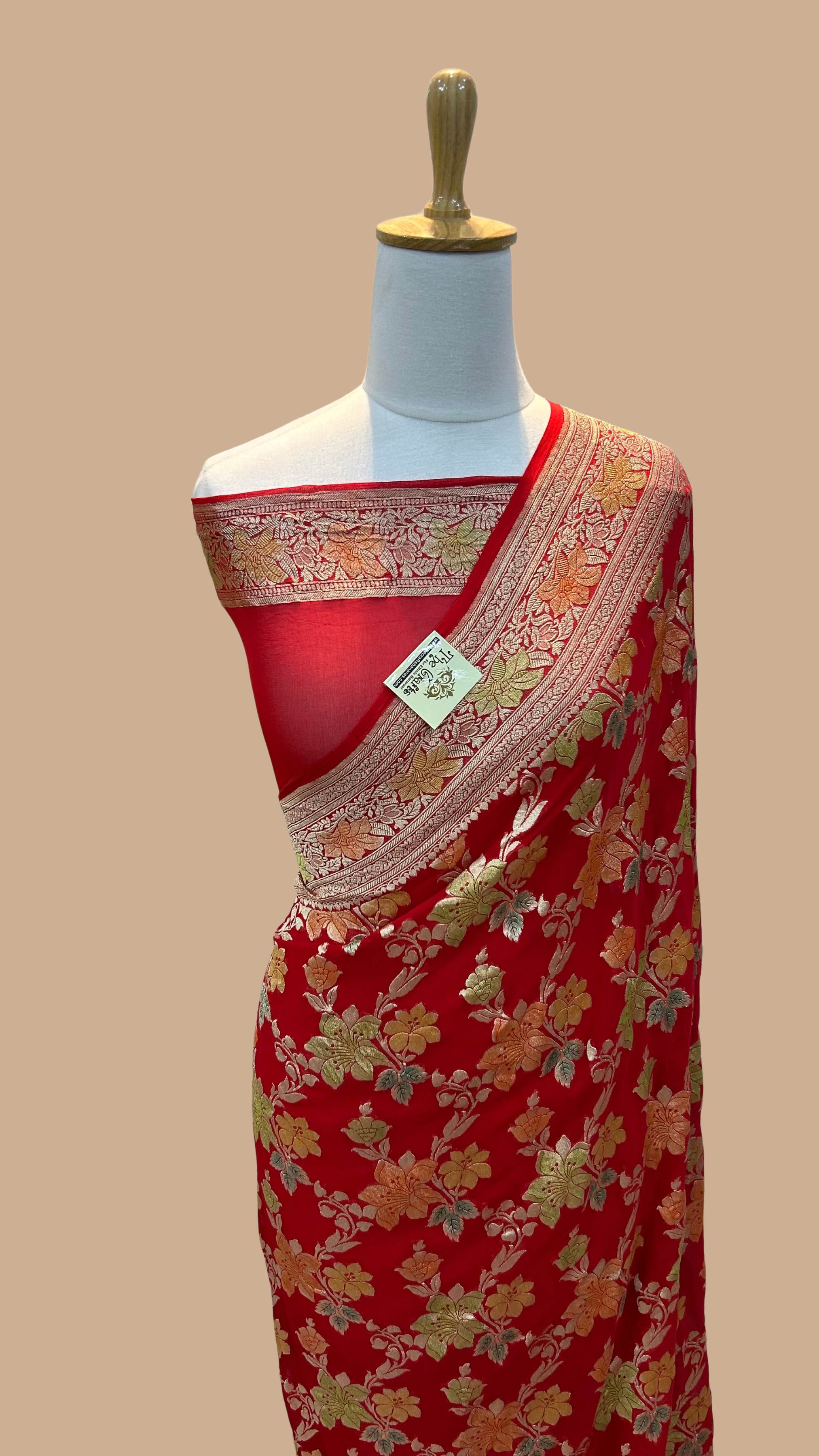 Khaddi Georgette Handloom Banarasi Saree