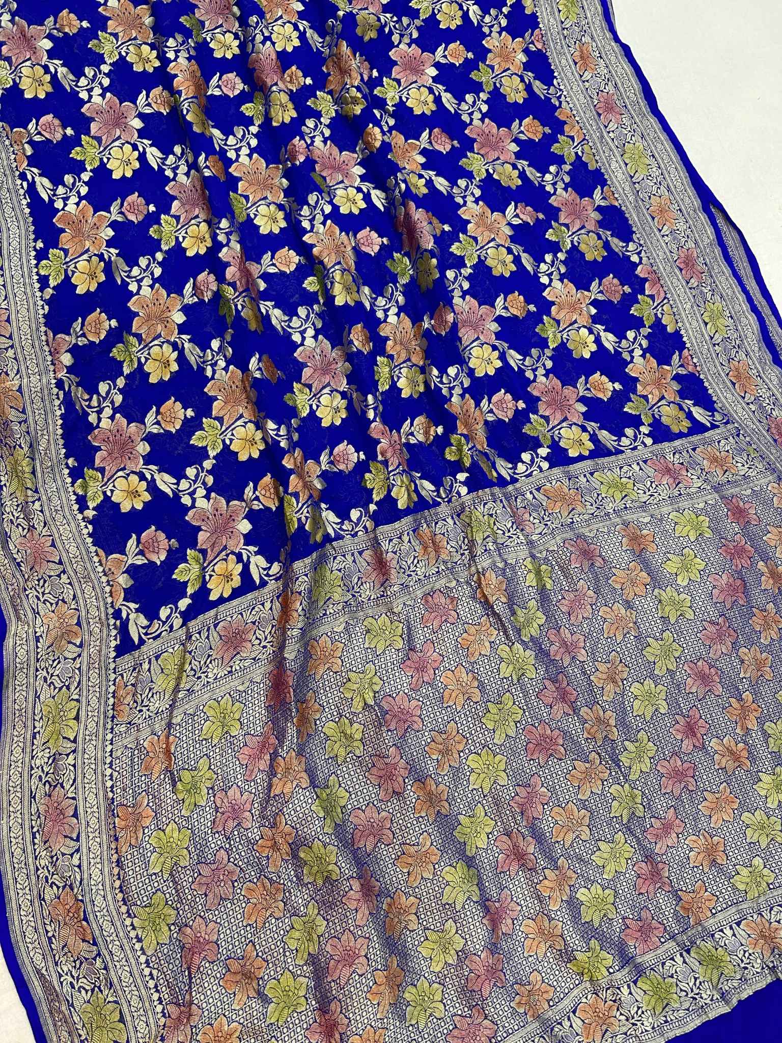 Khaddi Georgette Handloom Banarasi Saree