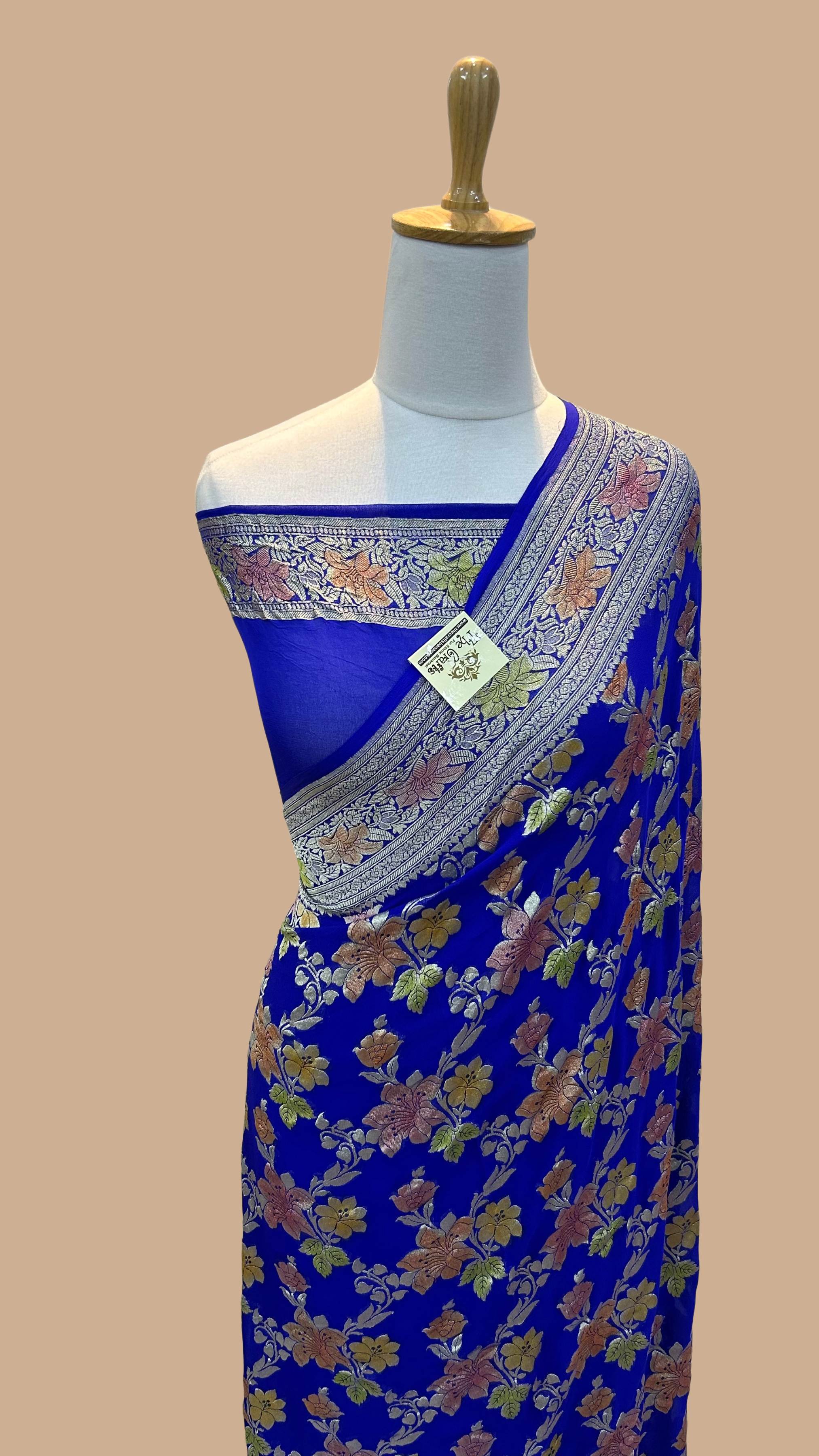 Khaddi Georgette Handloom Banarasi Saree