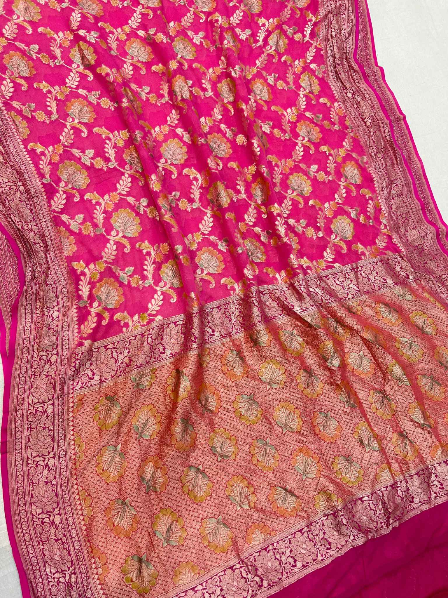 Khaddi Georgette Handloom Banarasi Saree