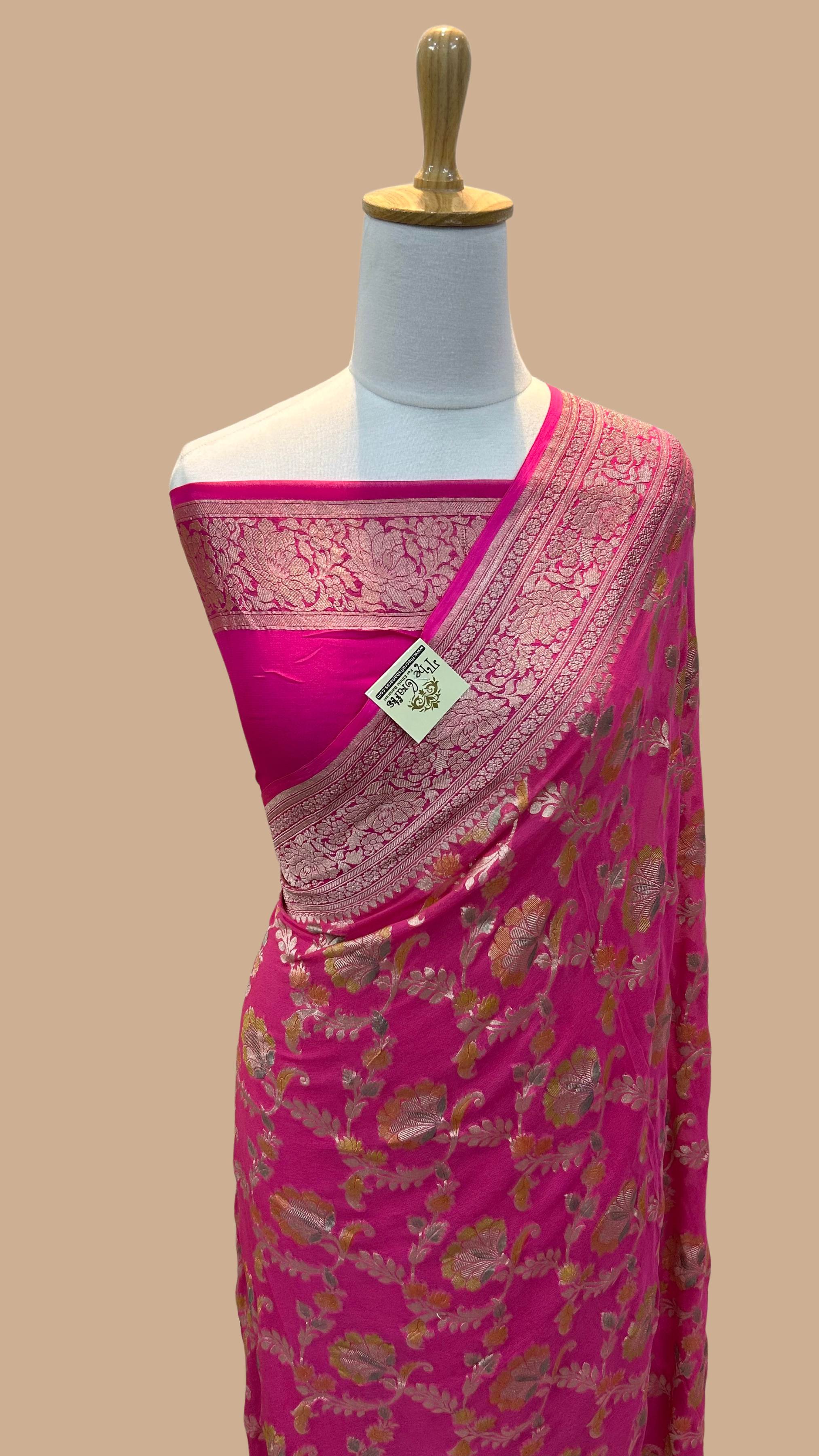 Khaddi Georgette Handloom Banarasi Saree