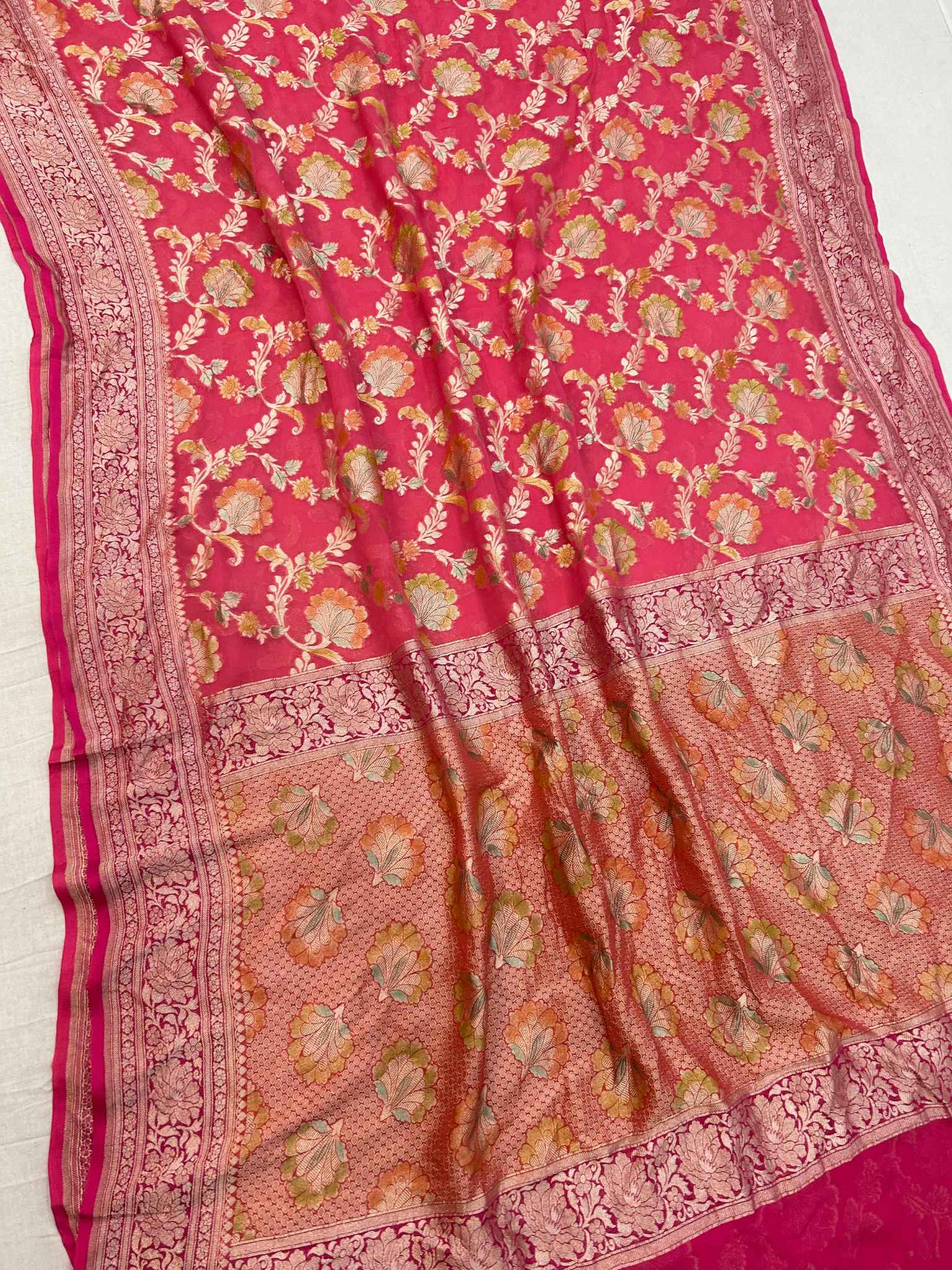 Khaddi Georgette Handloom Banarasi Saree