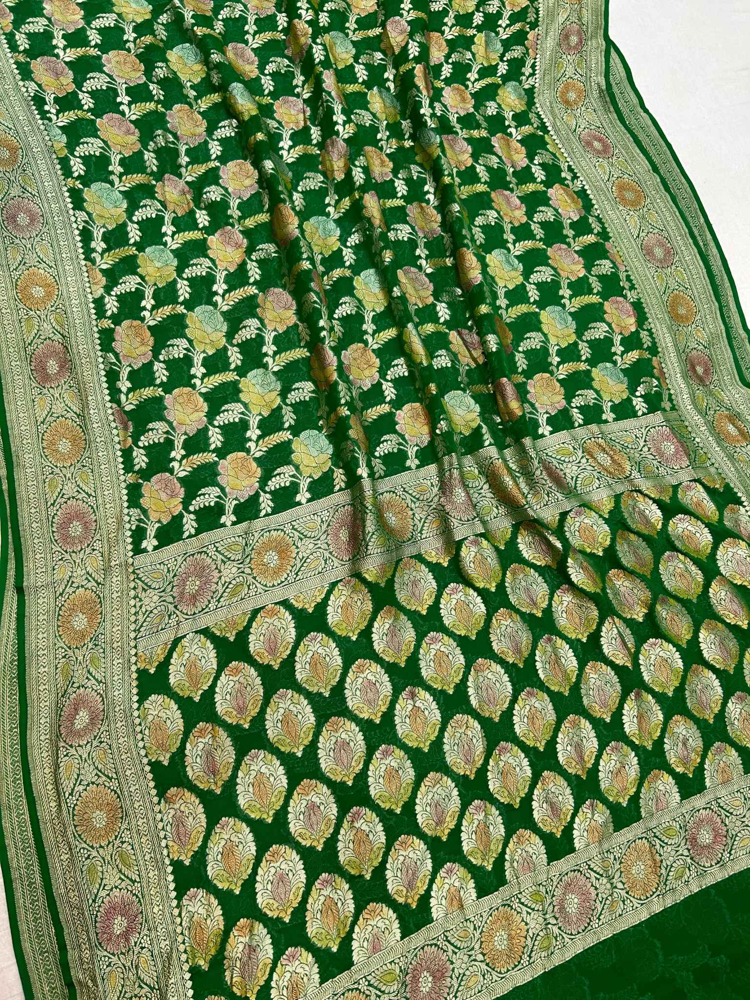 Khaddi Georgette Handloom Banarasi Saree