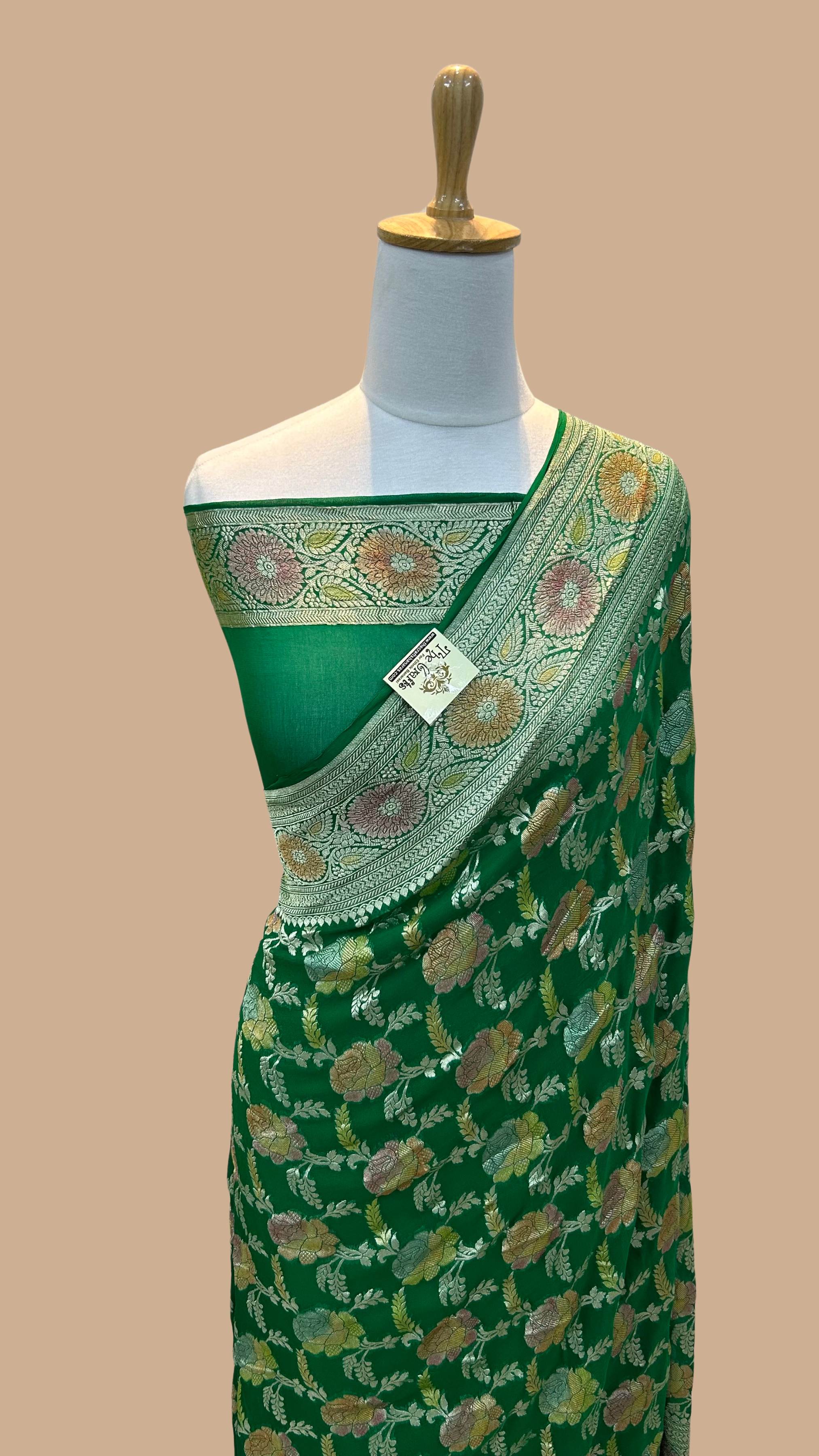 Khaddi Georgette Handloom Banarasi Saree