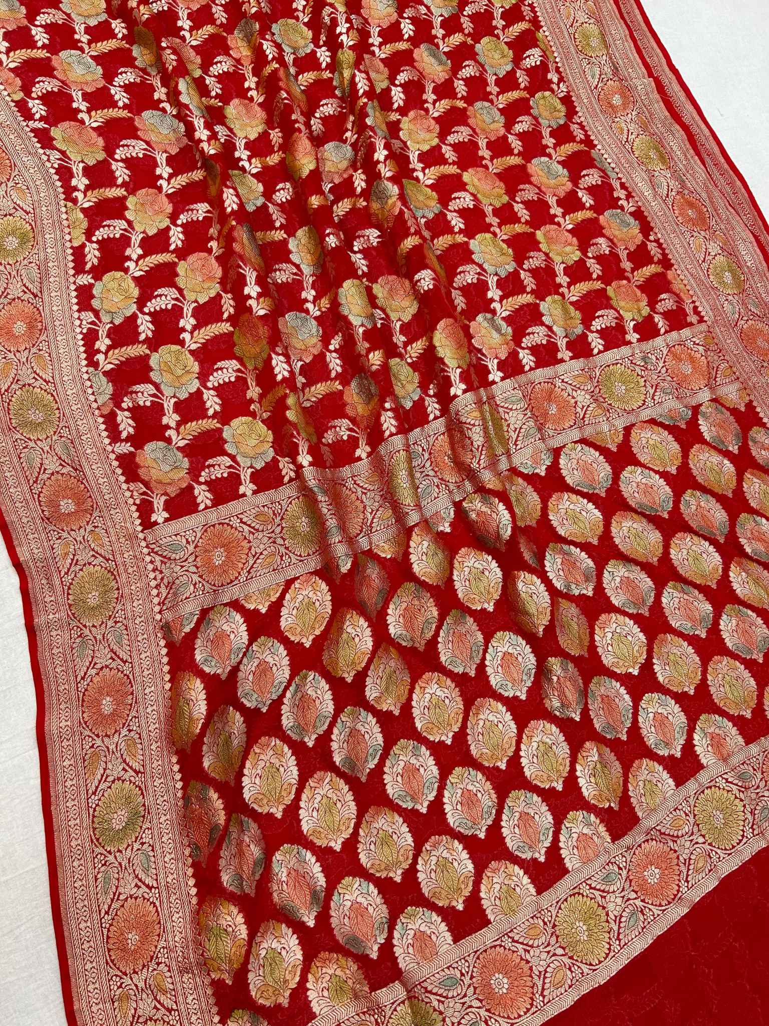 Khaddi Georgette Handloom Banarasi Saree