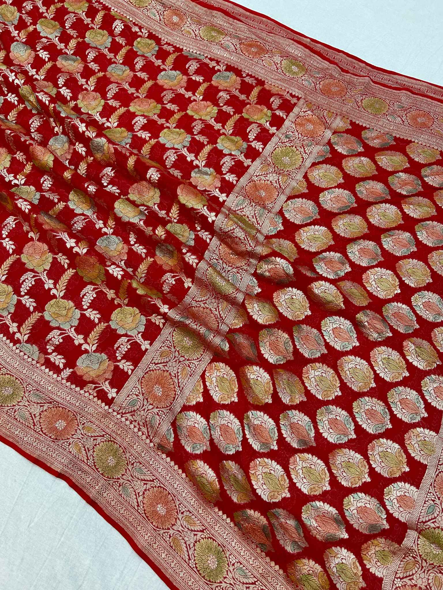 Khaddi Georgette Handloom Banarasi Saree