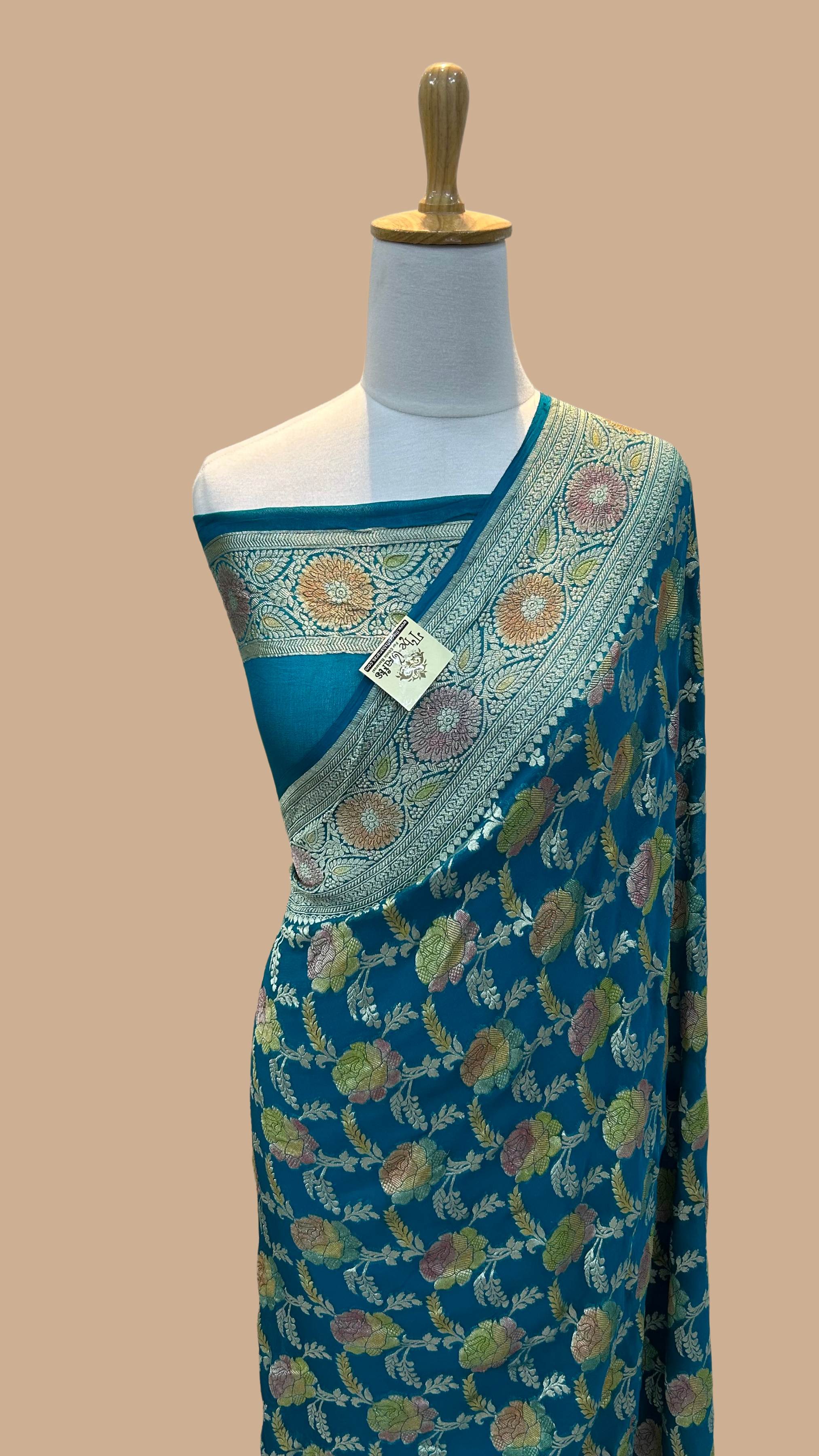 Khaddi Georgette Handloom Banarasi Saree