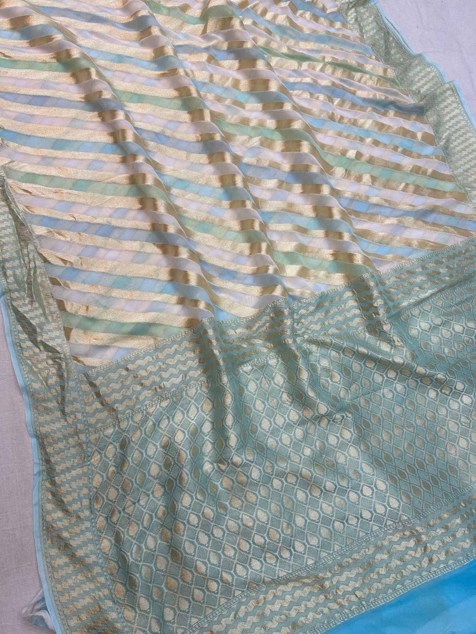 Khaddi Georgette Handloom Banarasi Saree