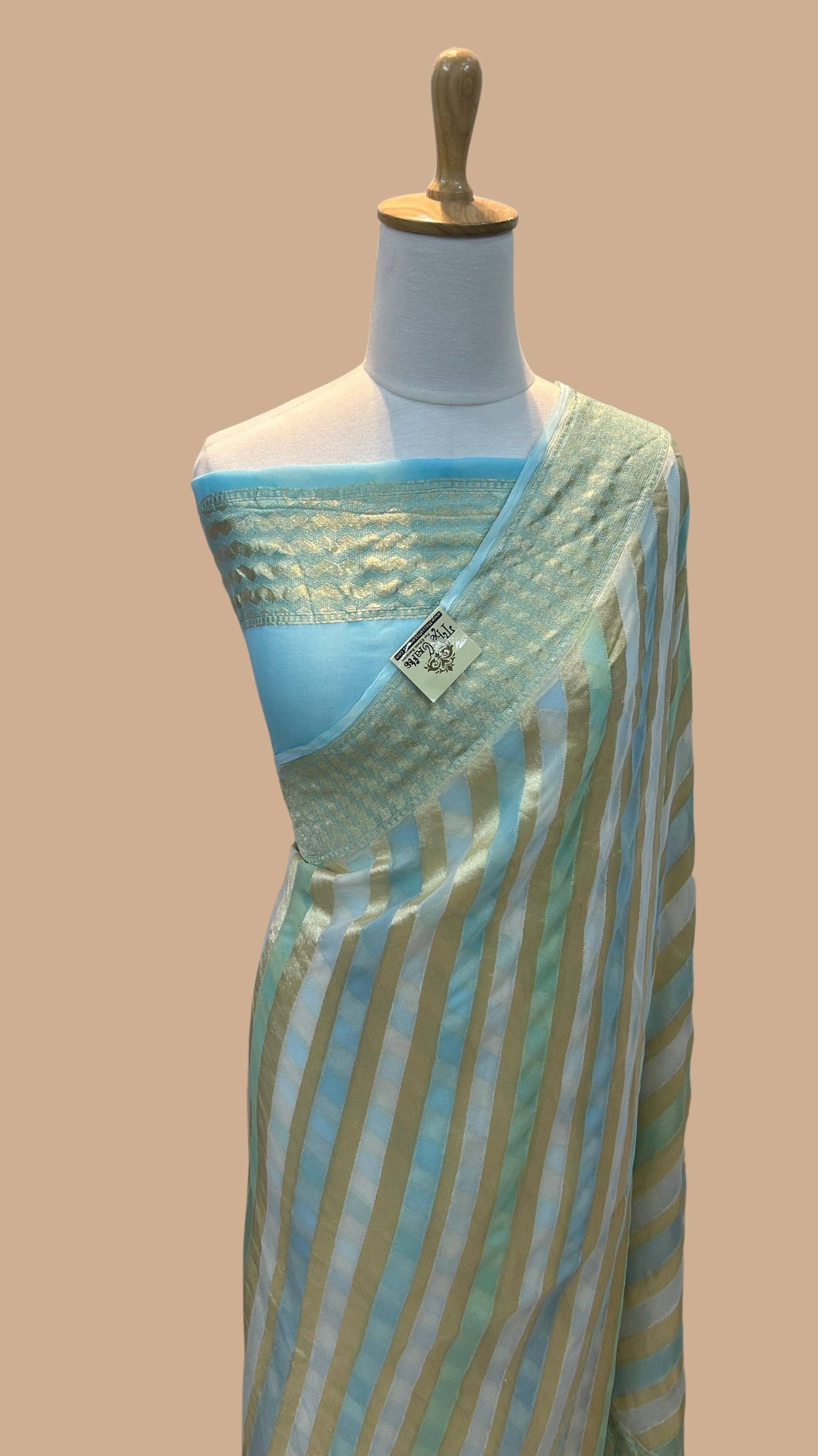 Khaddi Georgette Handloom Banarasi Saree