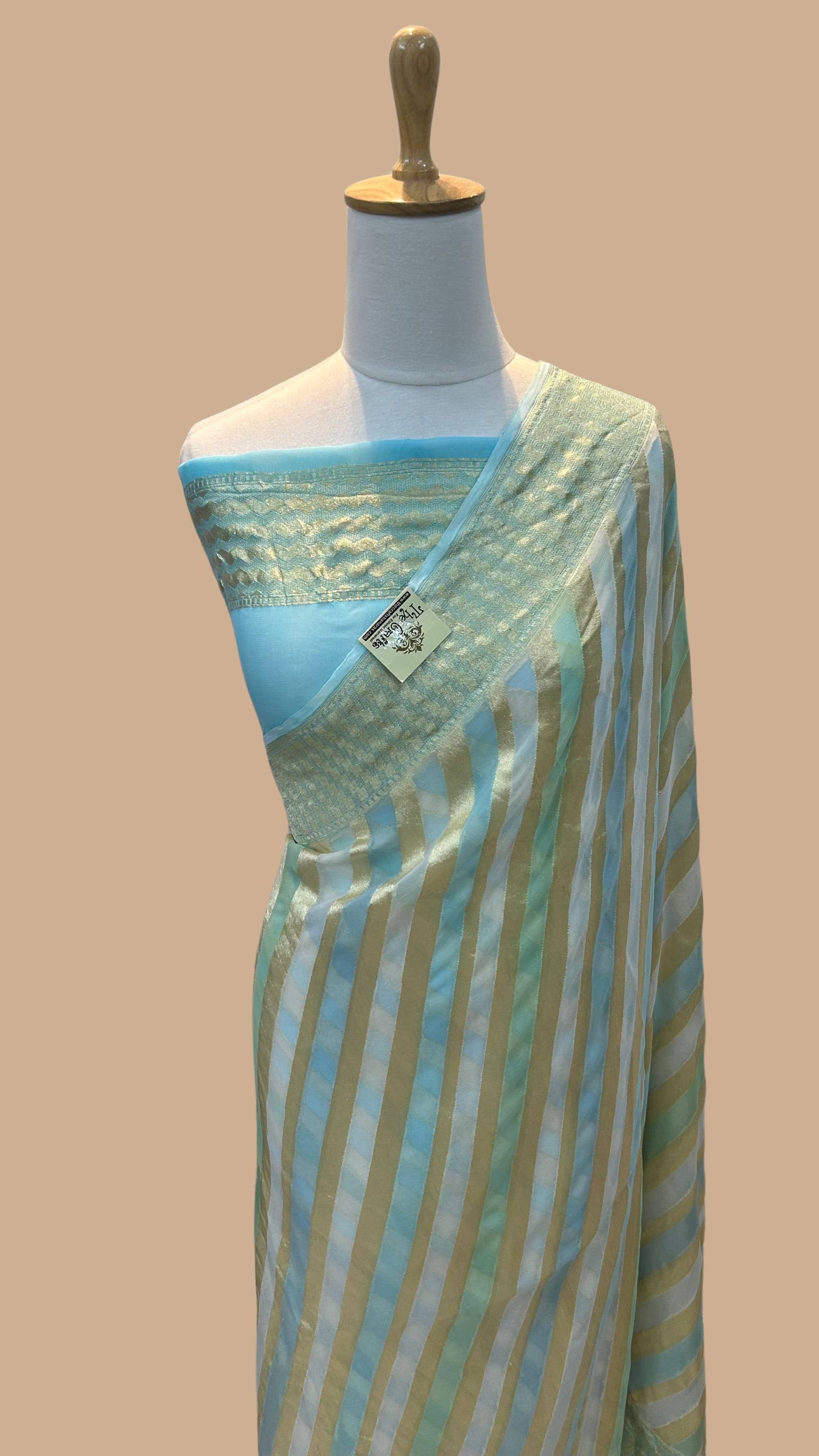 Khaddi Georgette Handloom Banarasi Saree