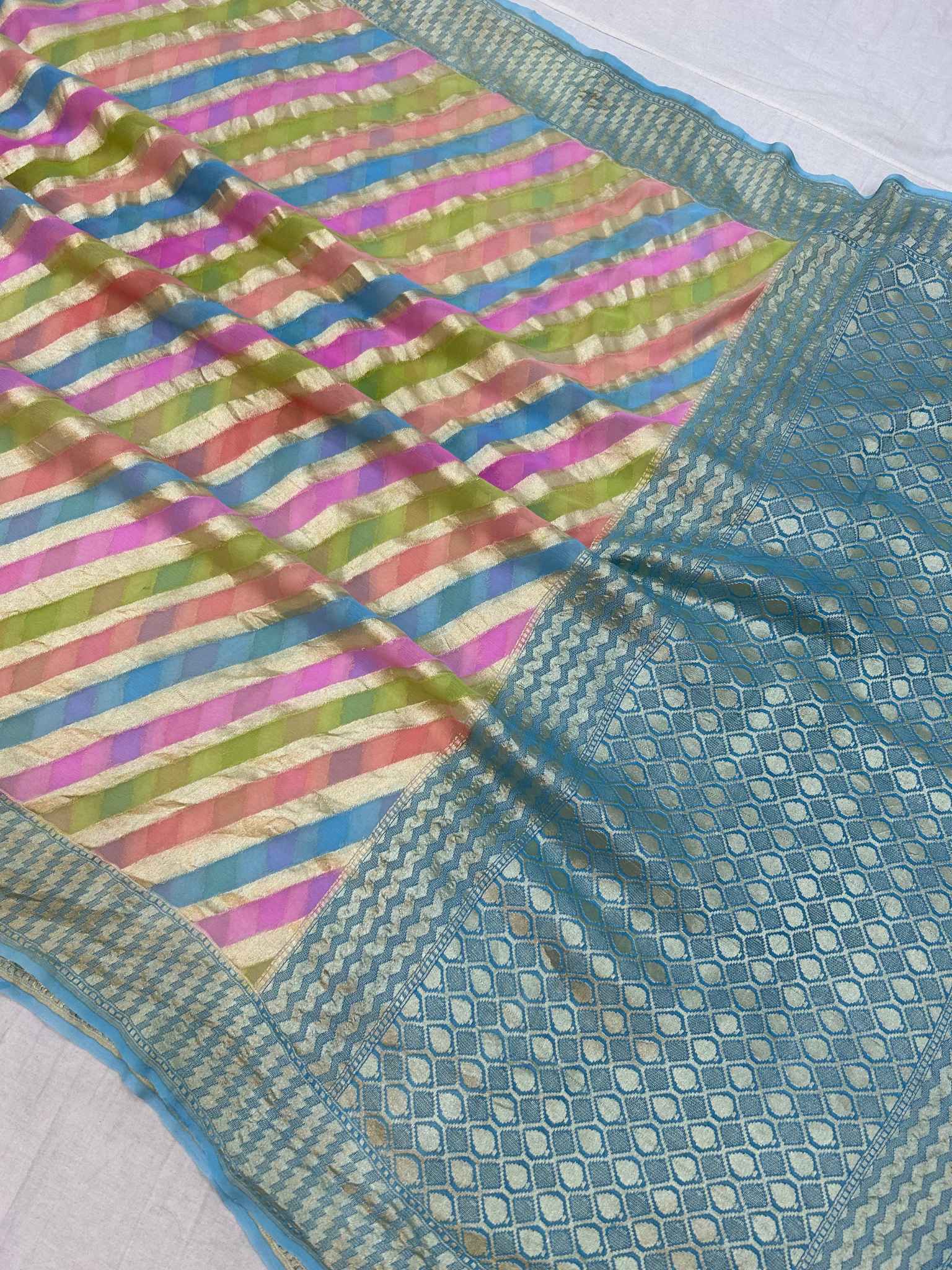 Khaddi Georgette Handloom Banarasi Saree