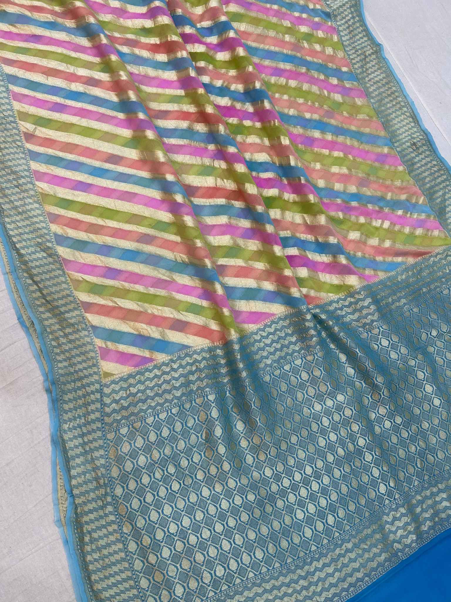 Khaddi Georgette Handloom Banarasi Saree