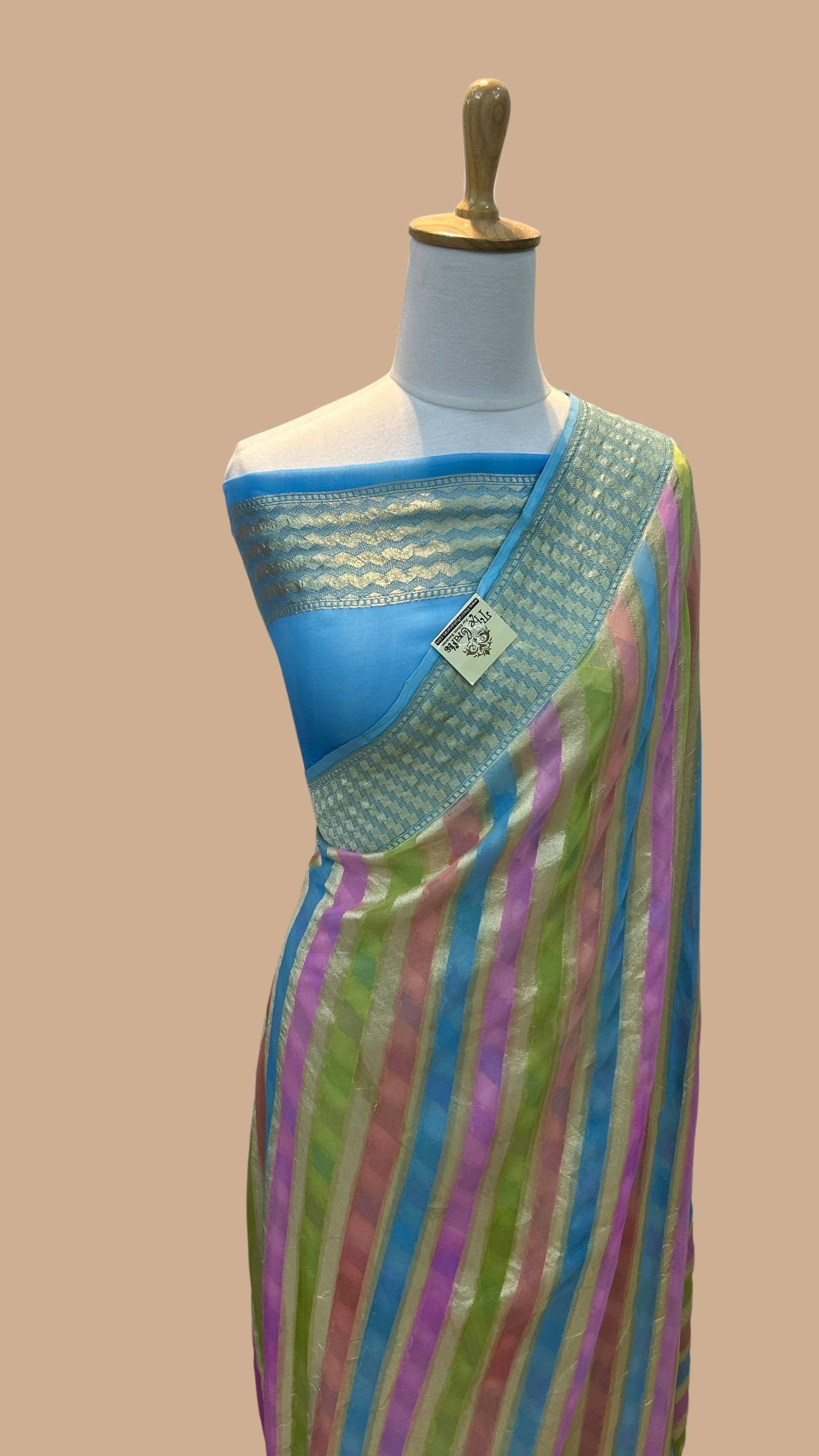 Khaddi Georgette Handloom Banarasi Saree