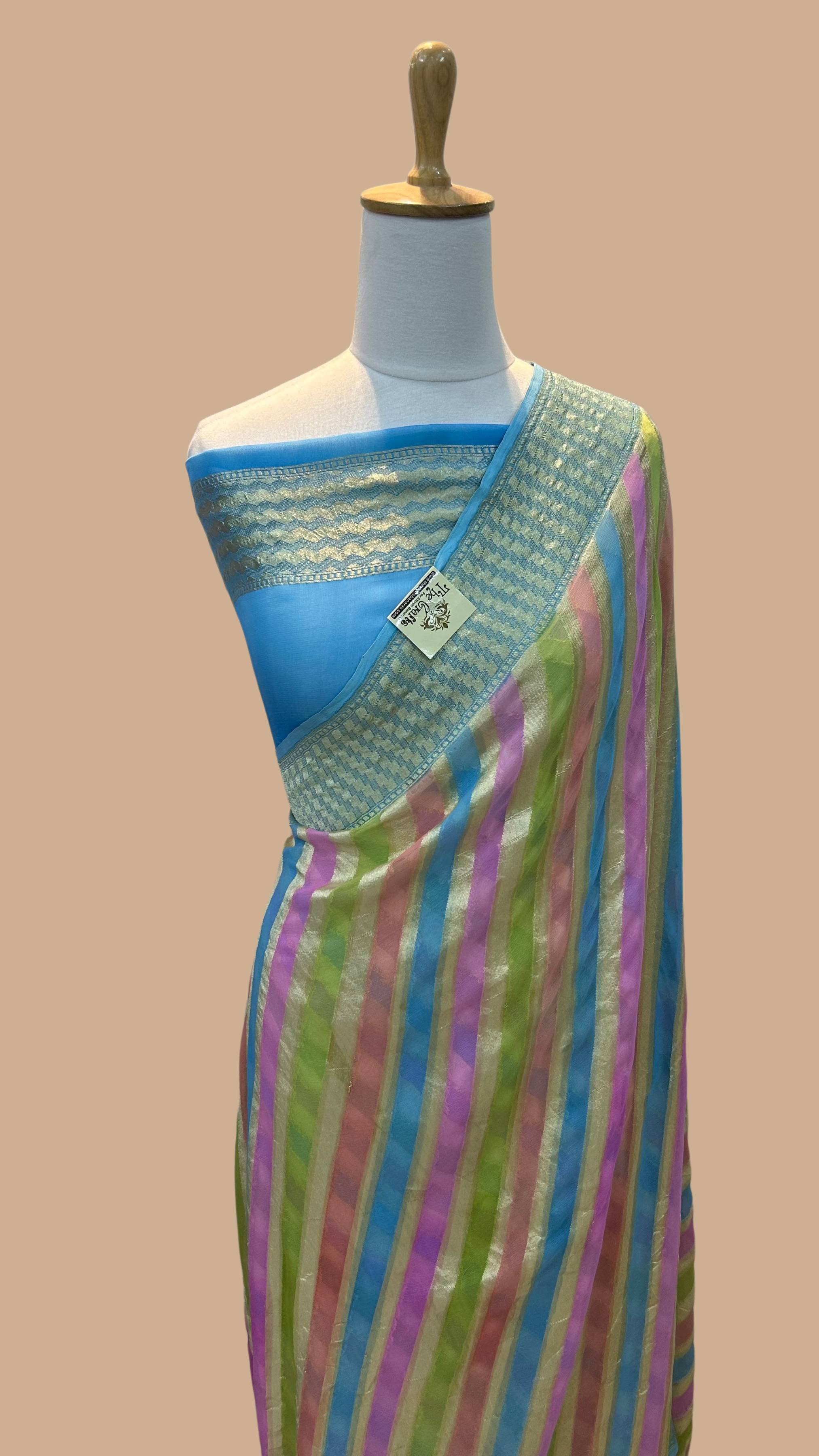 Khaddi Georgette Handloom Banarasi Saree