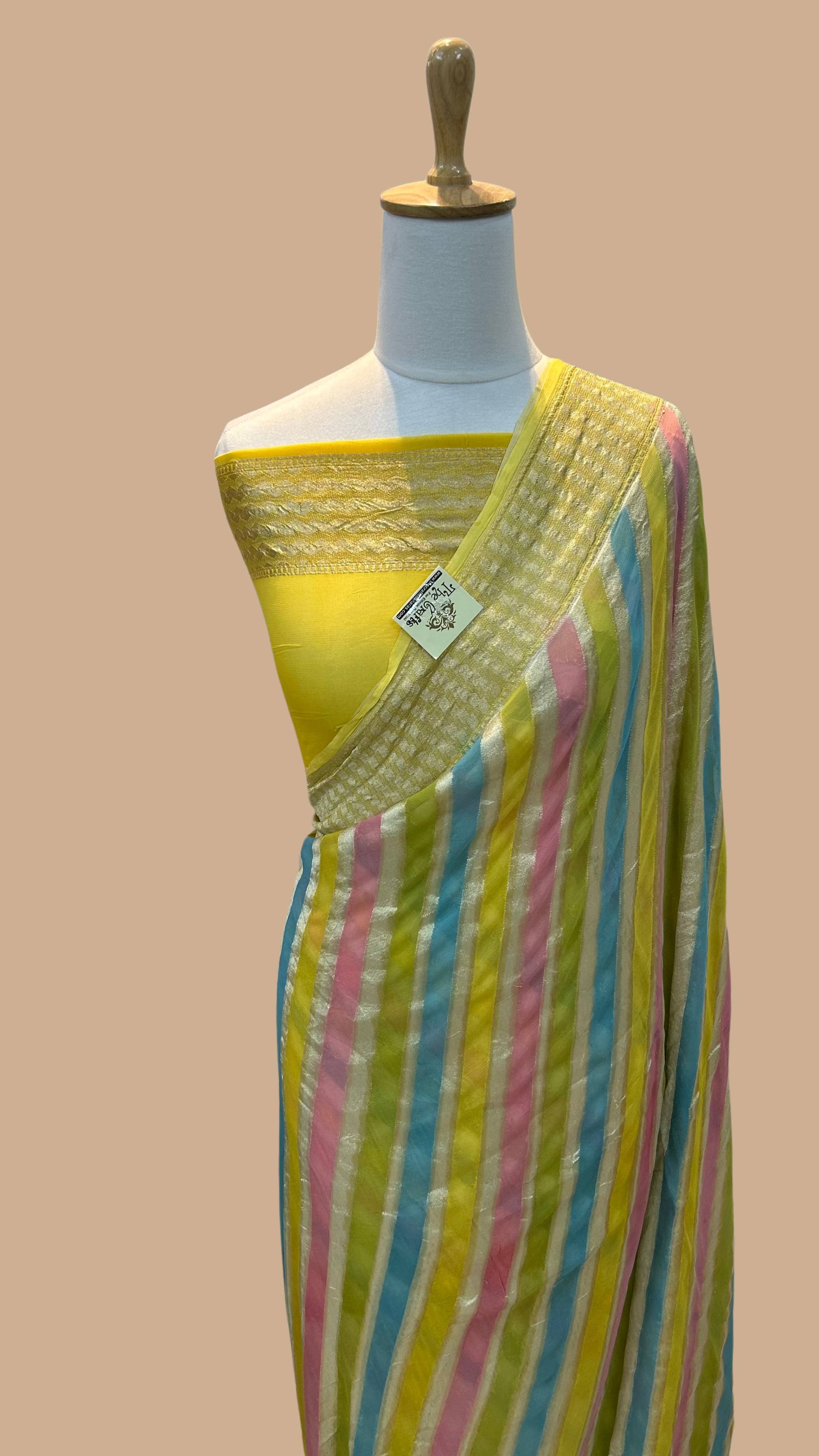 Khaddi Georgette Handloom Banarasi Saree