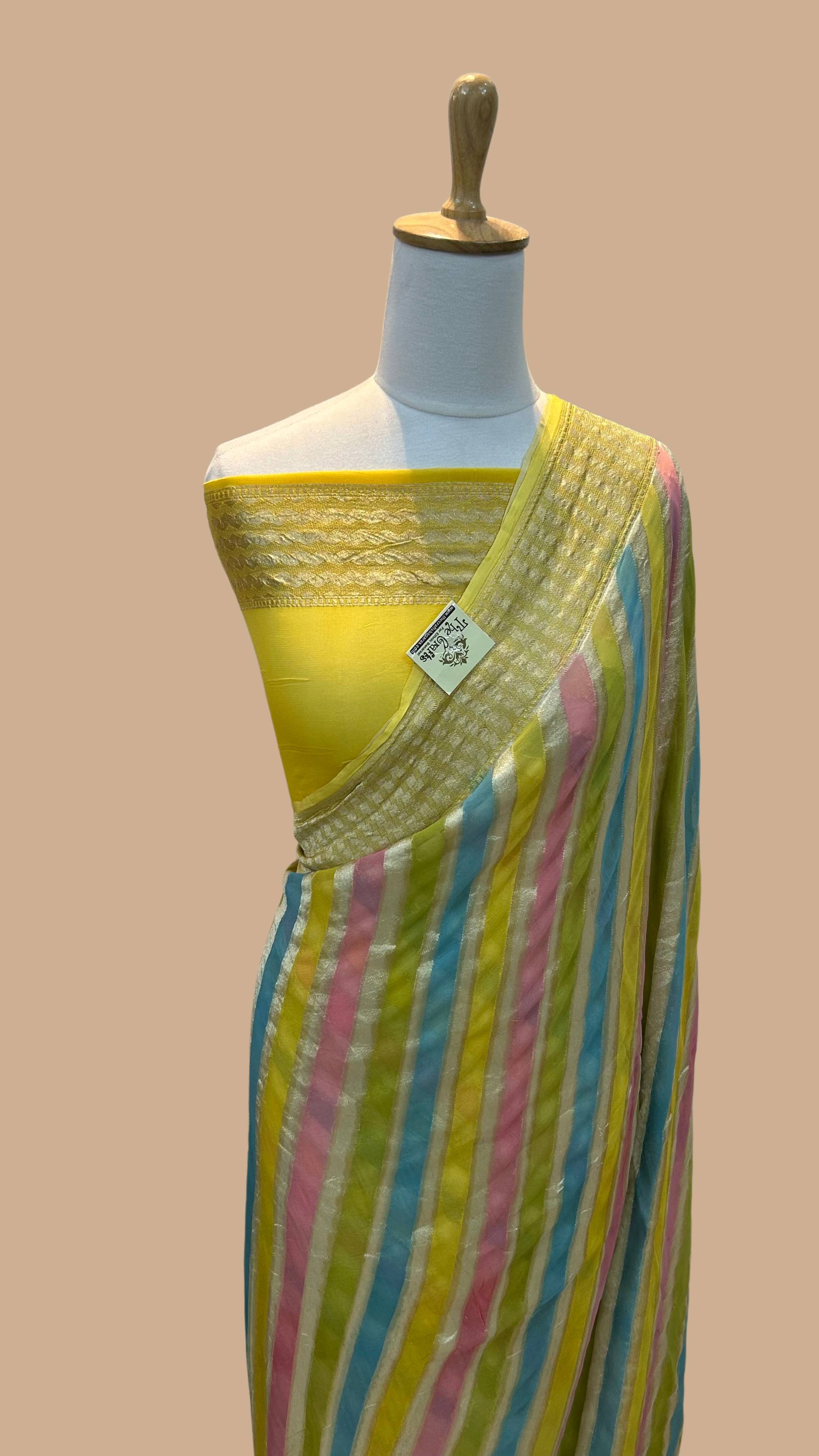 Khaddi Georgette Handloom Banarasi Saree