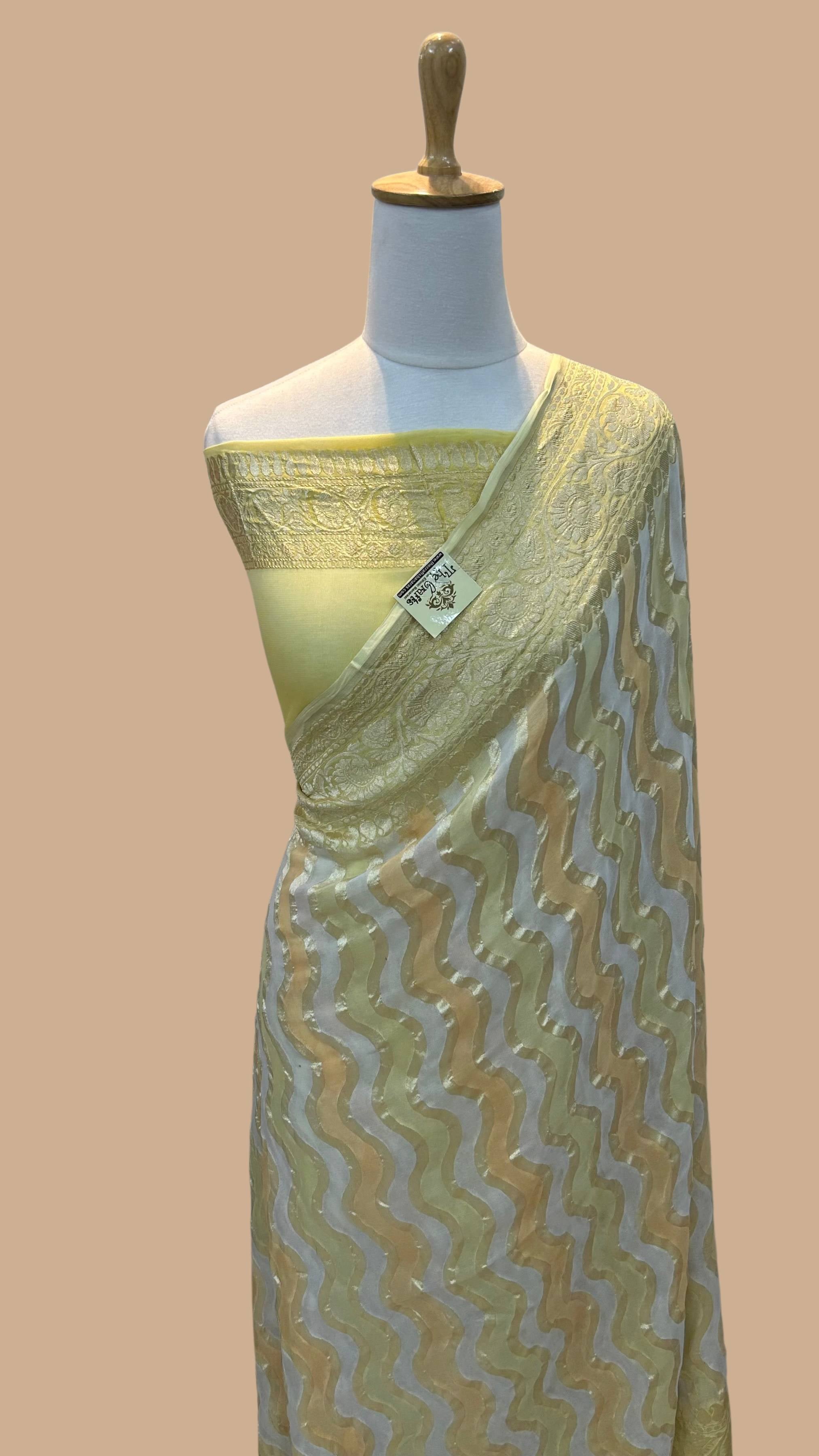 Khaddi Georgette Handloom Banarasi Saree