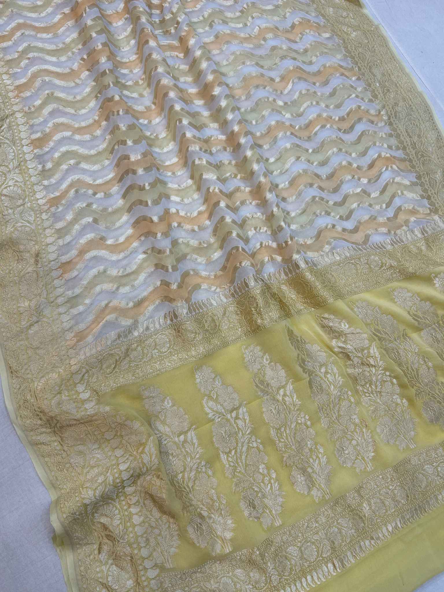 Khaddi Georgette Handloom Banarasi Saree