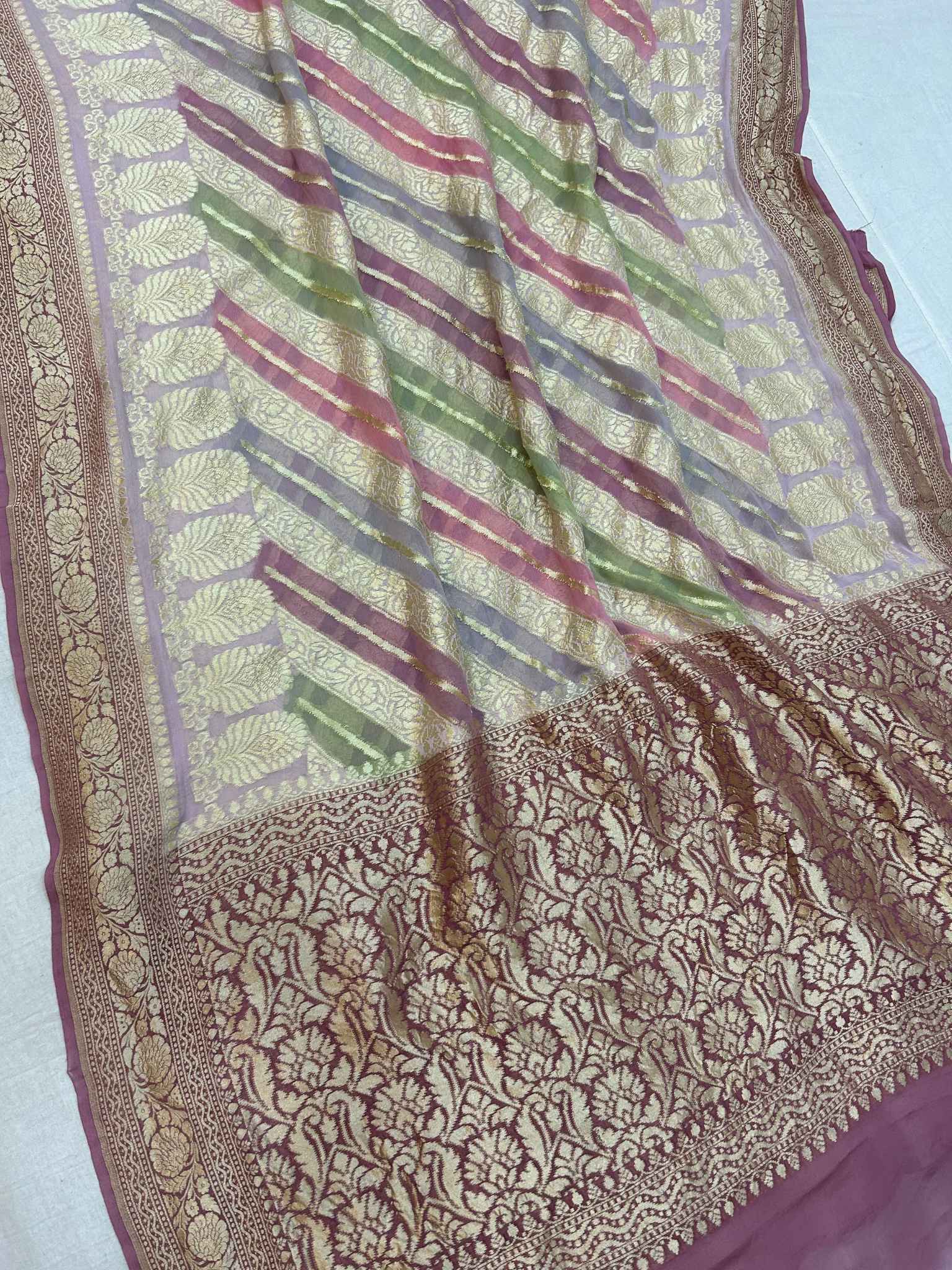 Khaddi Georgette Handloom Banarasi Saree