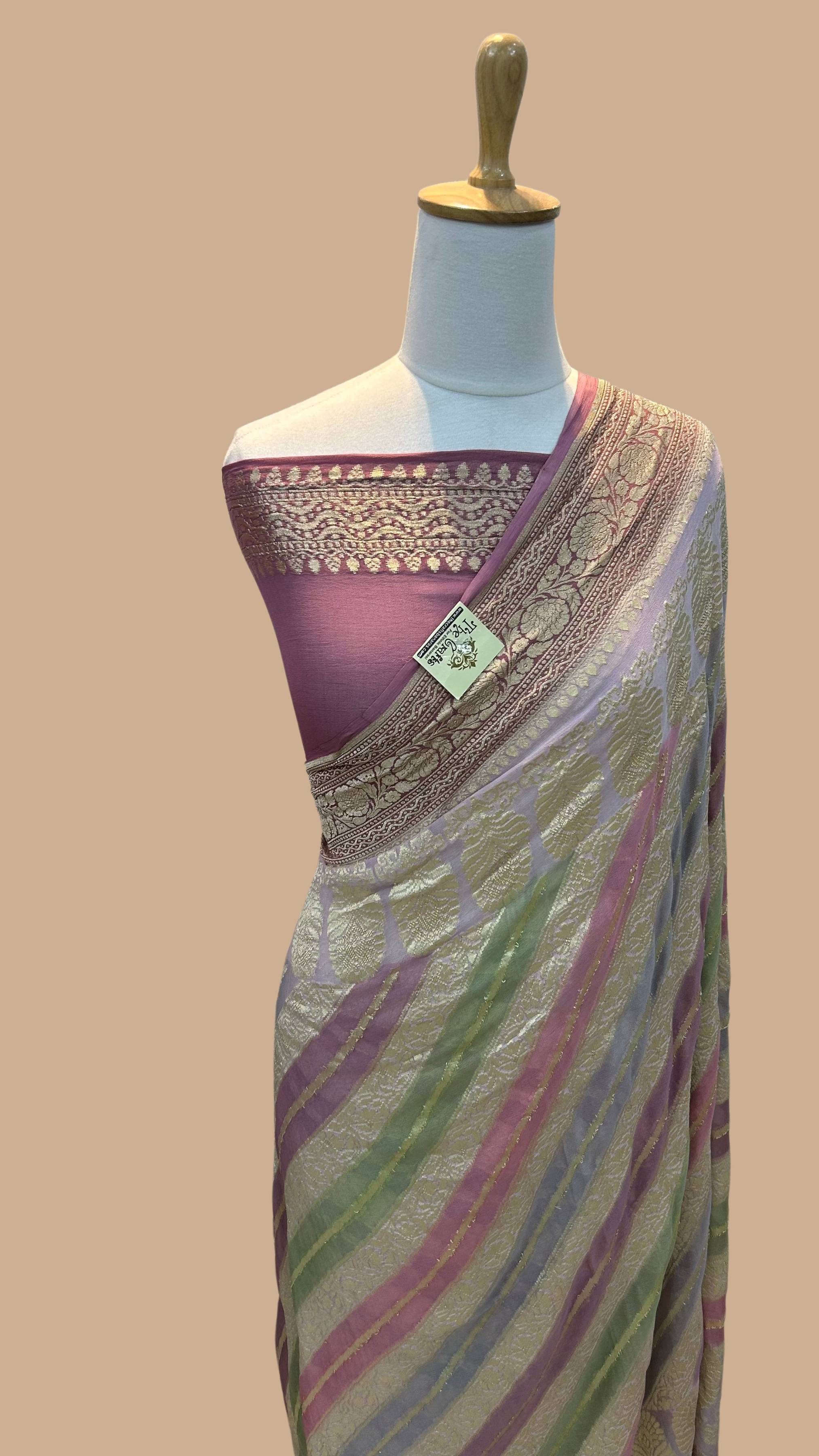 Khaddi Georgette Handloom Banarasi Saree