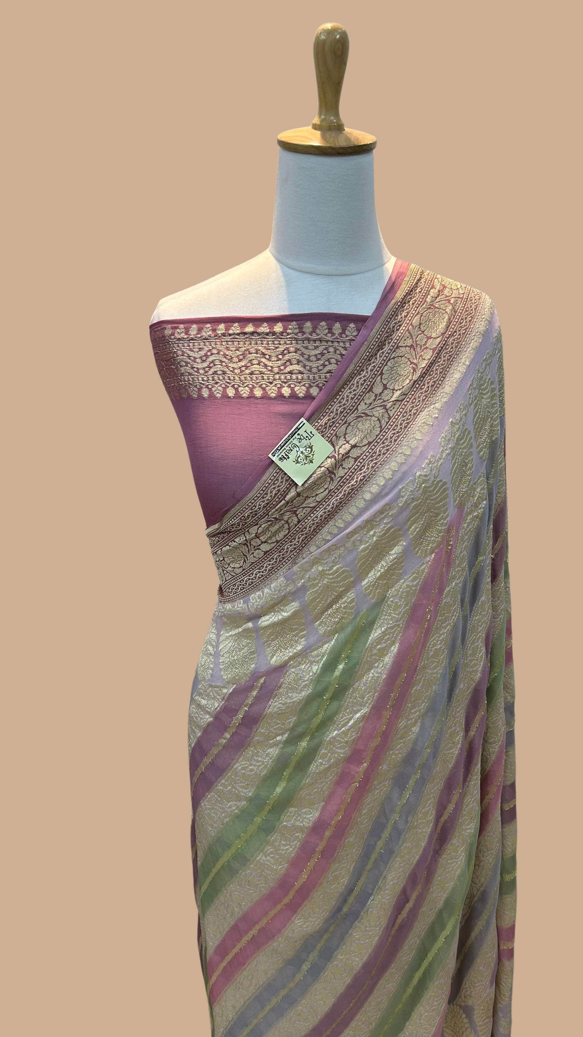 Khaddi Georgette Handloom Banarasi Saree