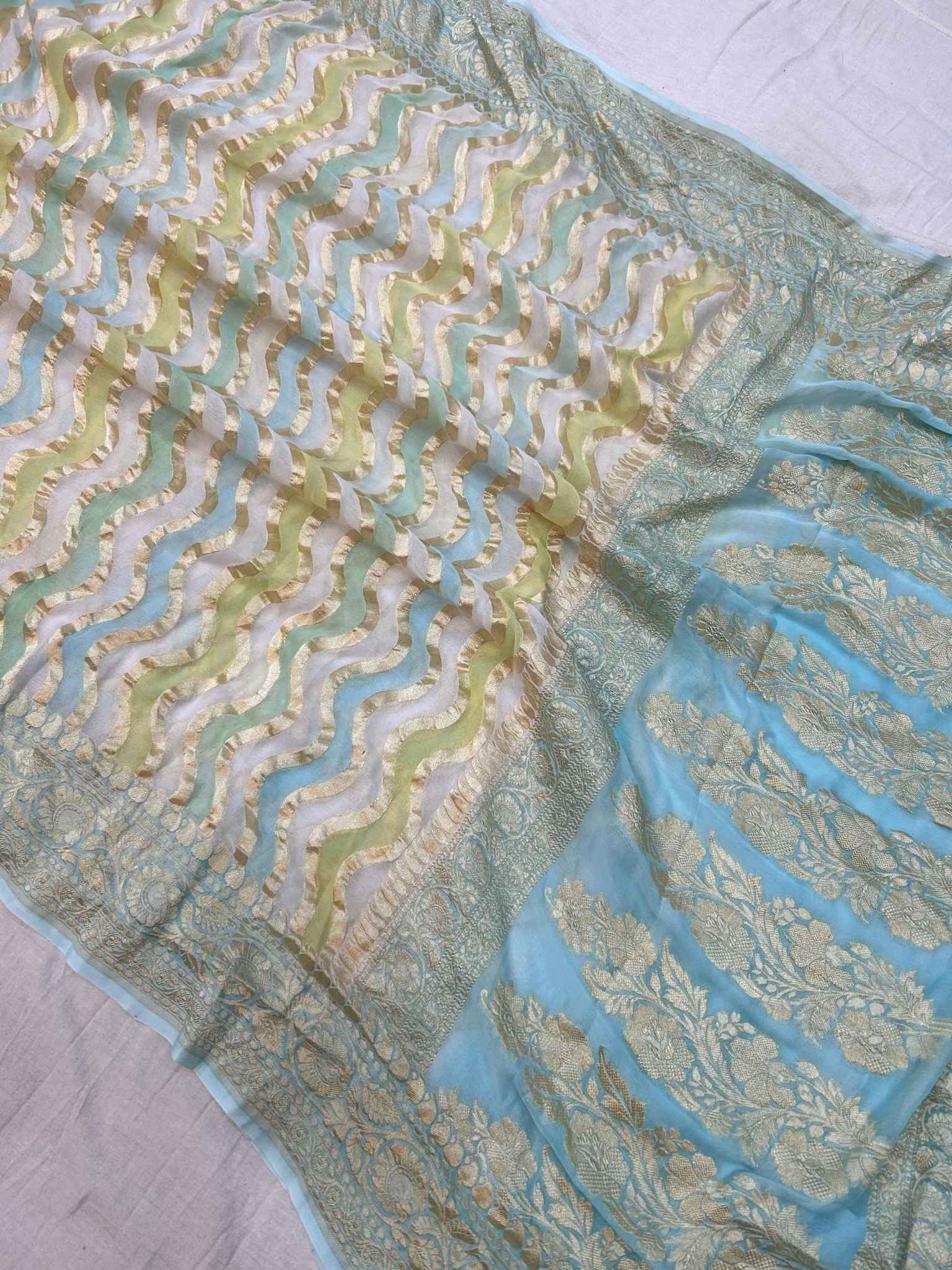 Khaddi Georgette Handloom Banarasi Saree