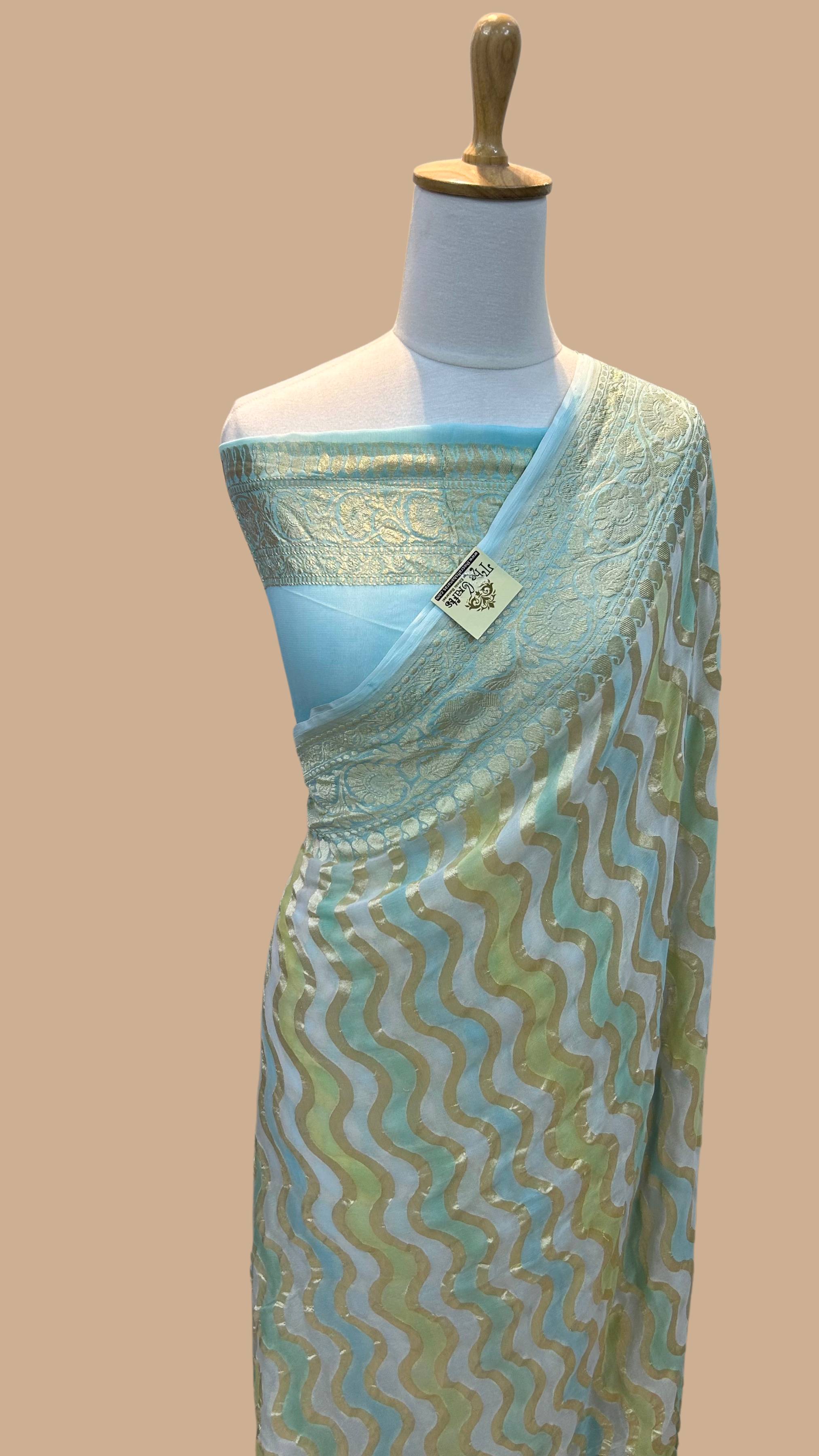 Khaddi Georgette Handloom Banarasi Saree