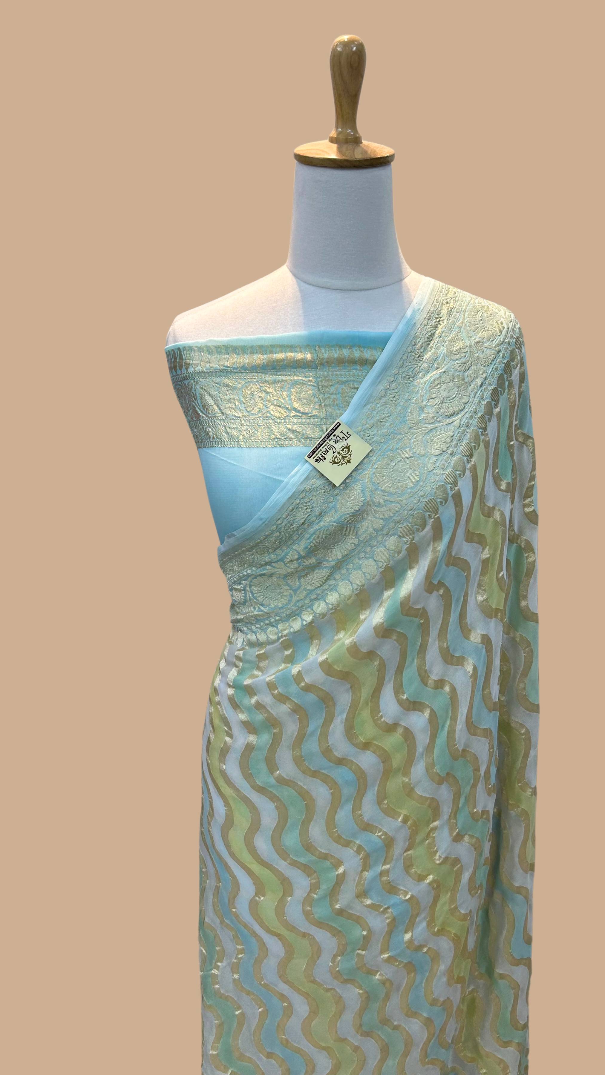 Khaddi Georgette Handloom Banarasi Saree