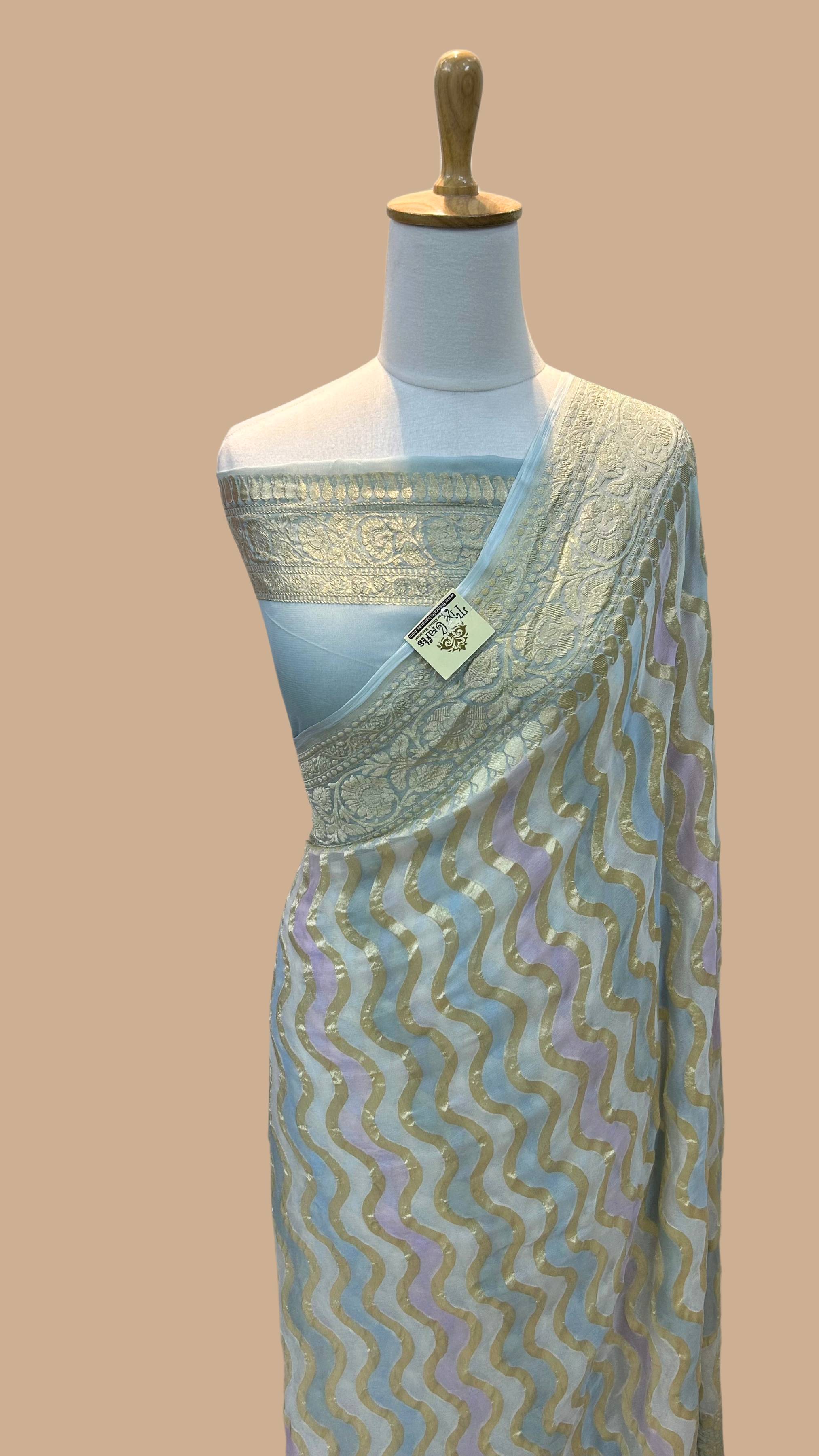 Khaddi Georgette Handloom Banarasi Saree