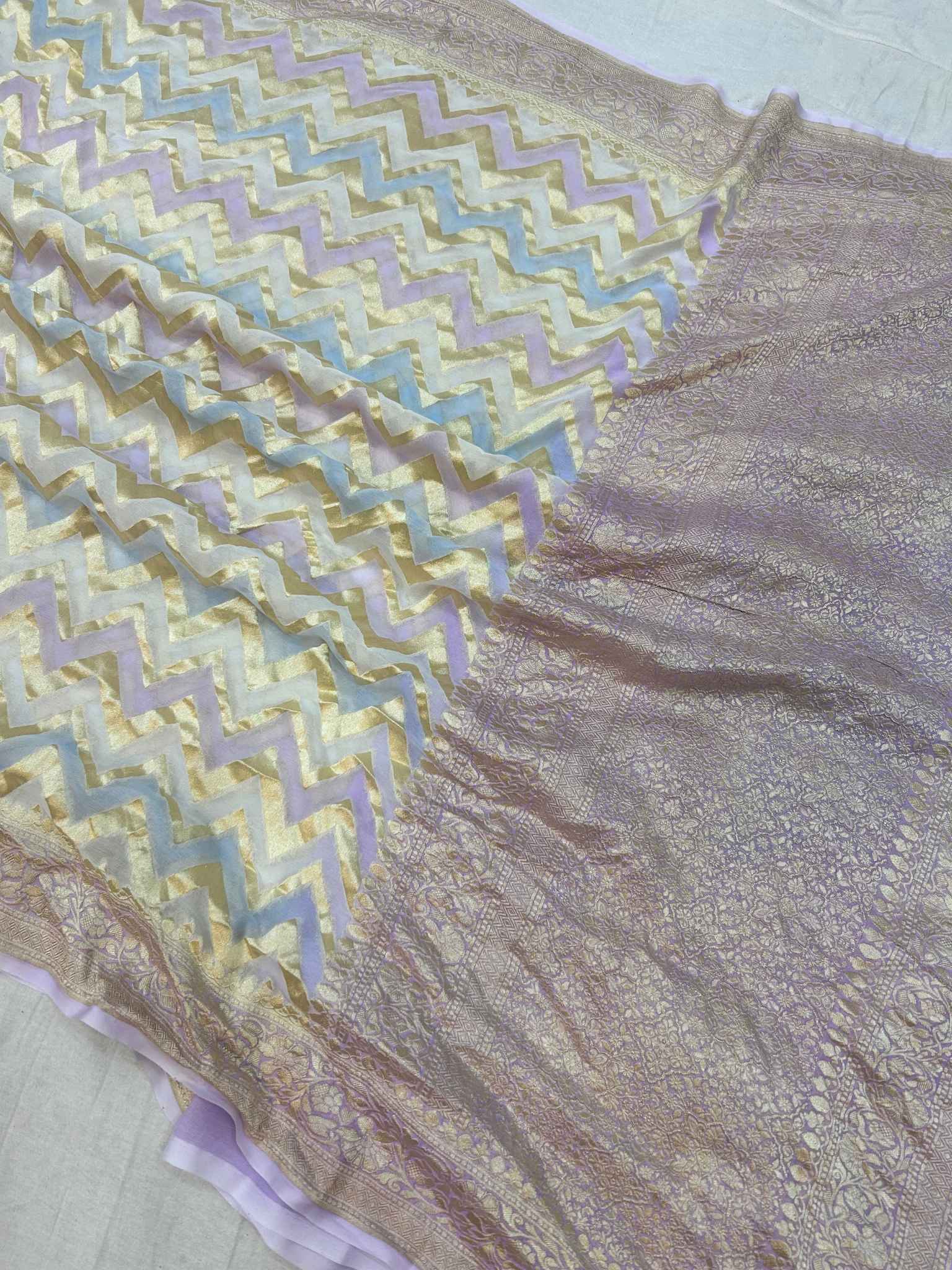 Khaddi Georgette Handloom Banarasi Saree