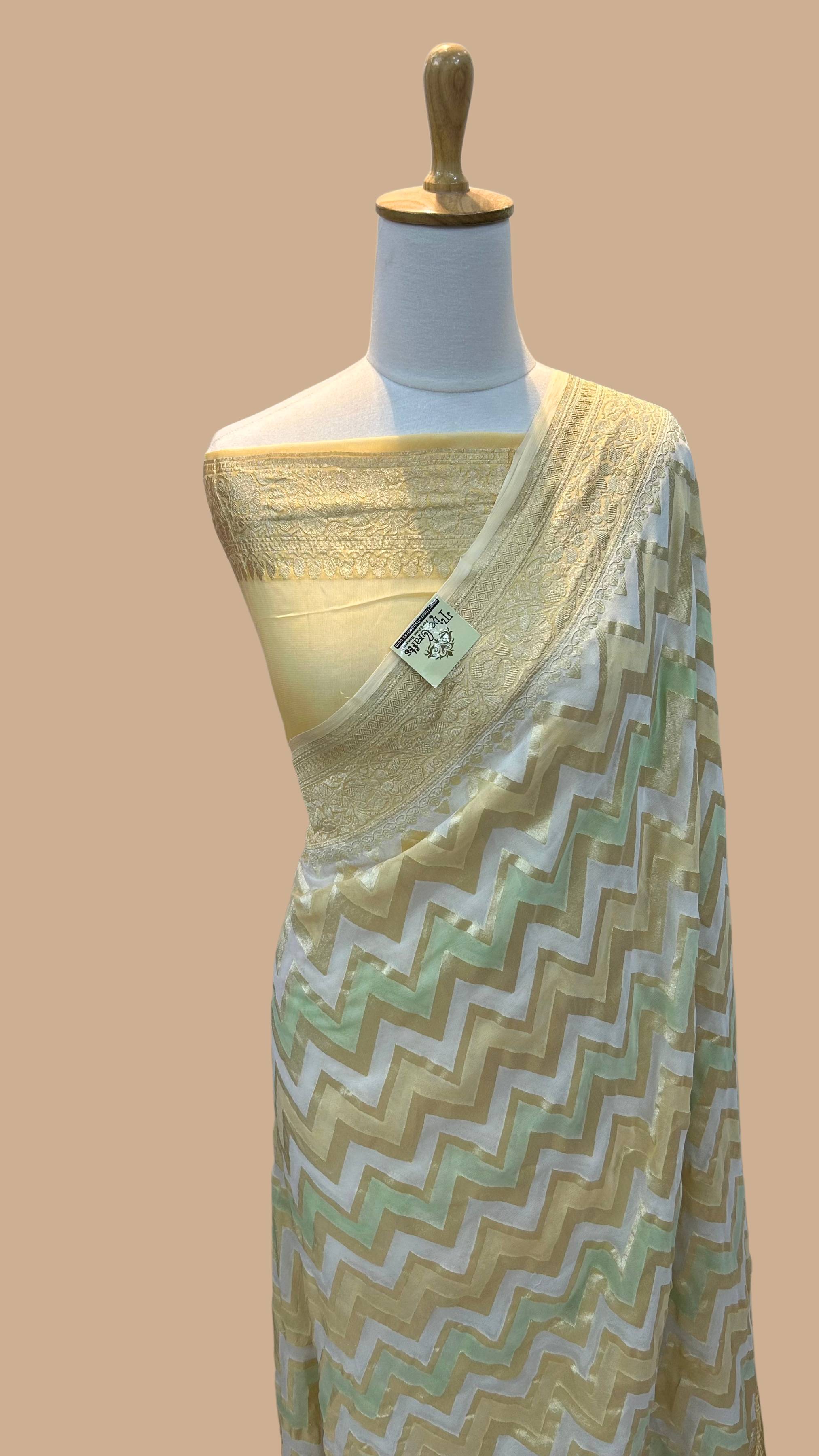 Khaddi Georgette Handloom Banarasi Saree